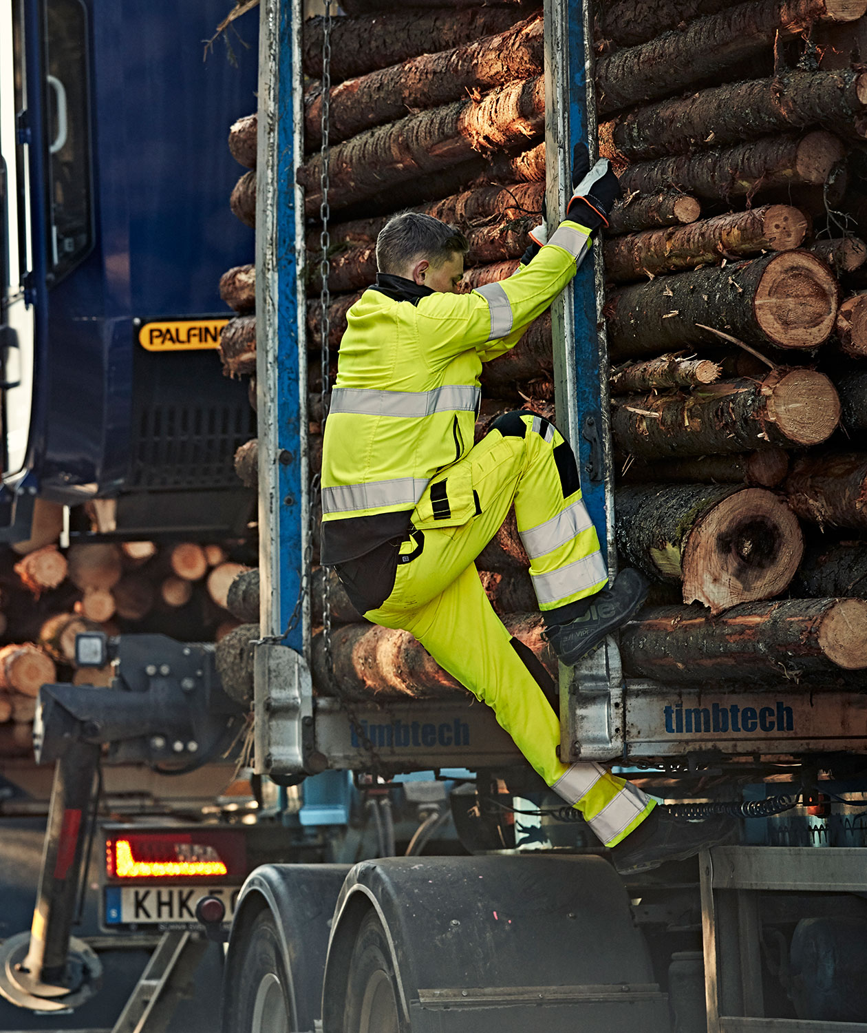 Fristads Green h&aring;ndverksbukse 2641 GPLU, Hi-vis Gul/Svart, large image number 2