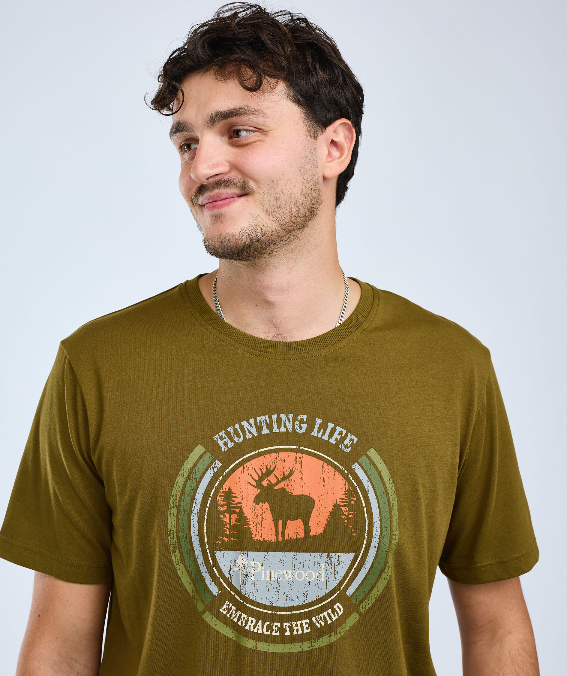Pinewood Moose T-shirt, Hunting Olive, large image number 3