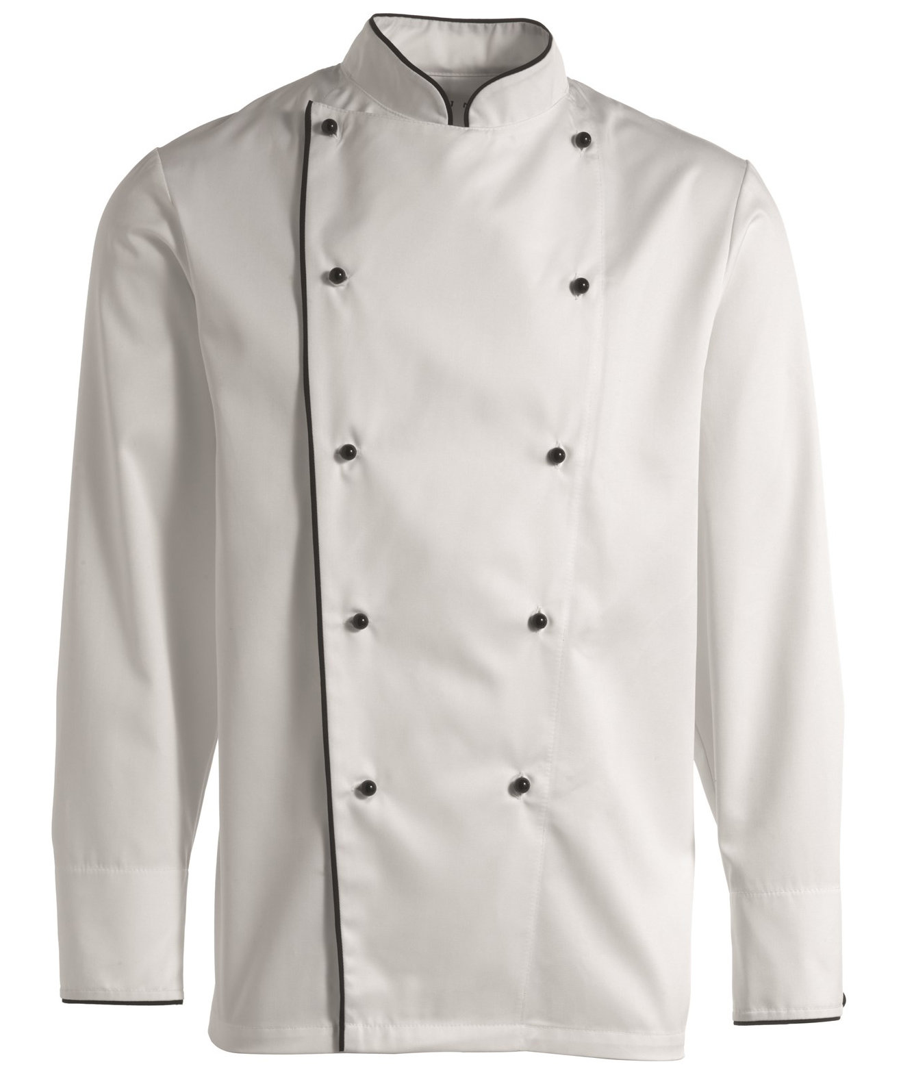Kentaur kockjacka utan knappar med piping, Vit