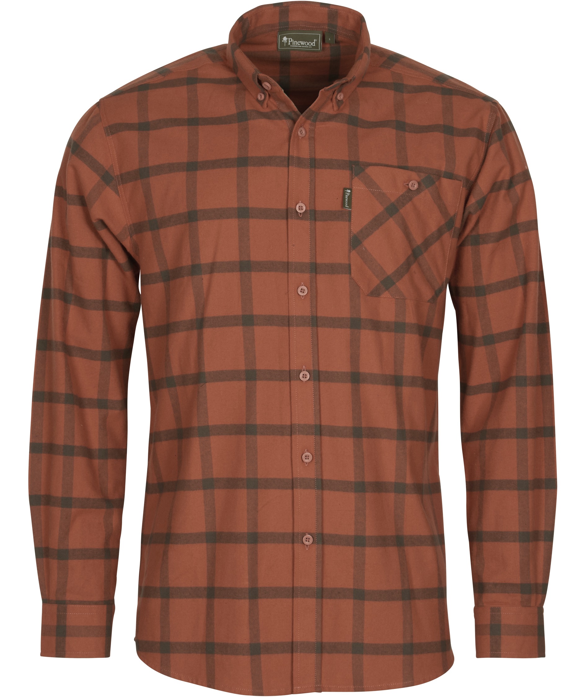 Pinewood V&auml;rnamo flannel skovmandsskjorte, Terracotta/Suede Brown