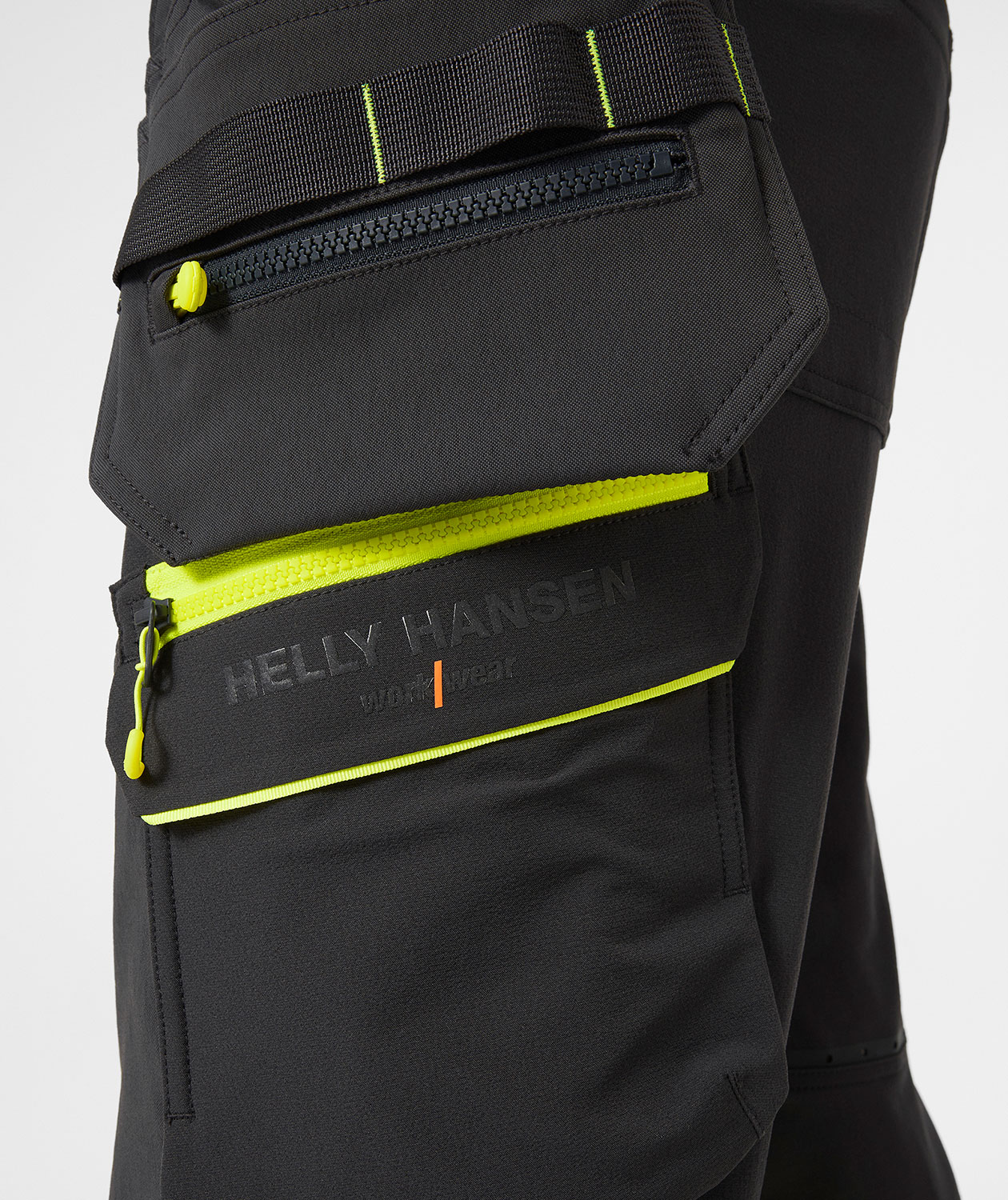 Helly Hansen ICU BRZ h&aring;ndv&aelig;rkerbukser full stretch, Ebony/Hi-Vis Gul, large image number 7
