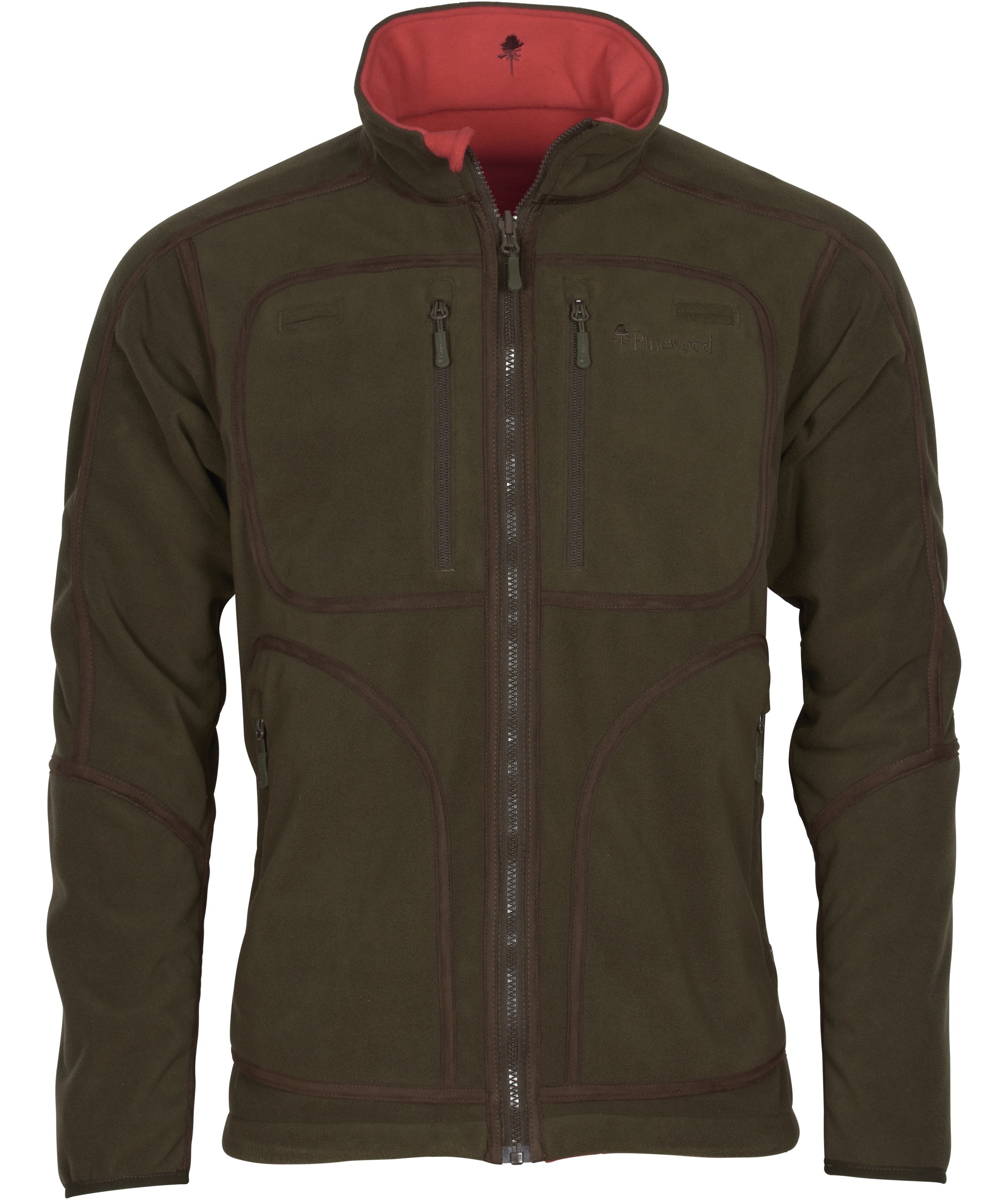 Pinewood&nbsp;Furudal Reversible fleecejakke, Hunting Brown/Red