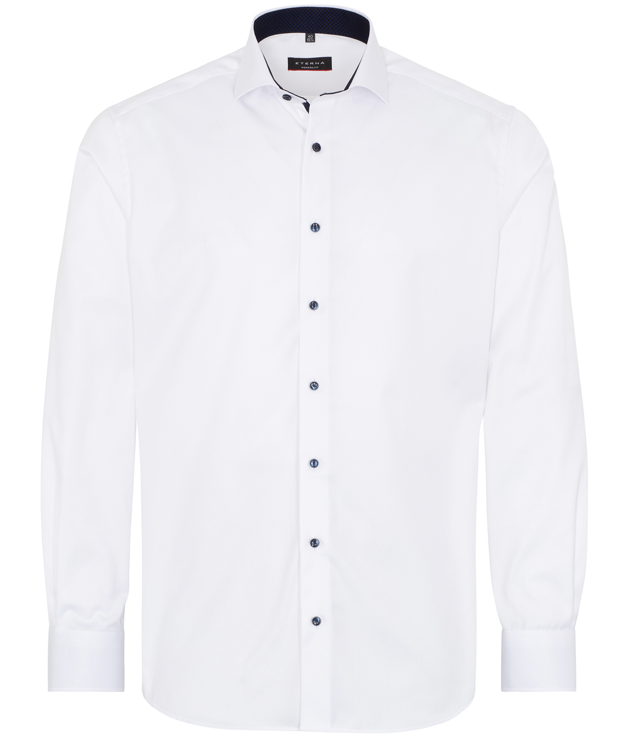 Eterna Cover Modern fit skjorte med kontrast, White 