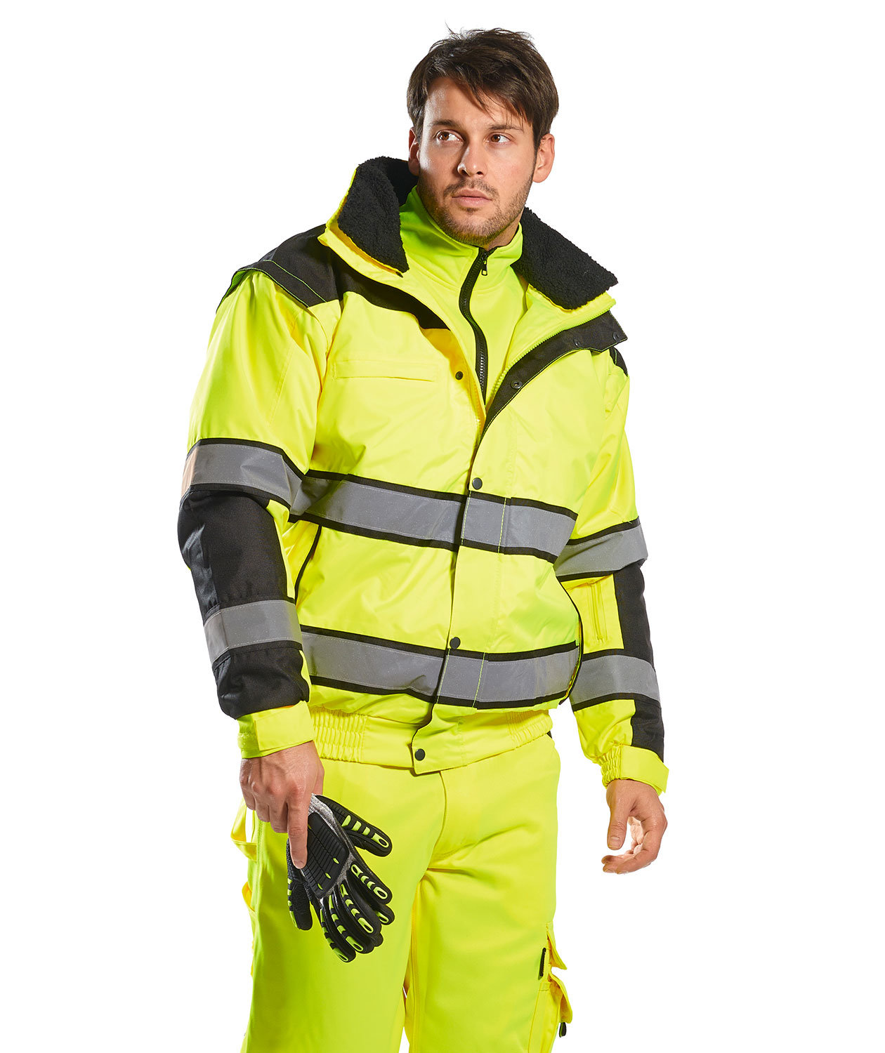 Portwest 3-in-1 pilotjacket, Yellow/Black, large image number 5