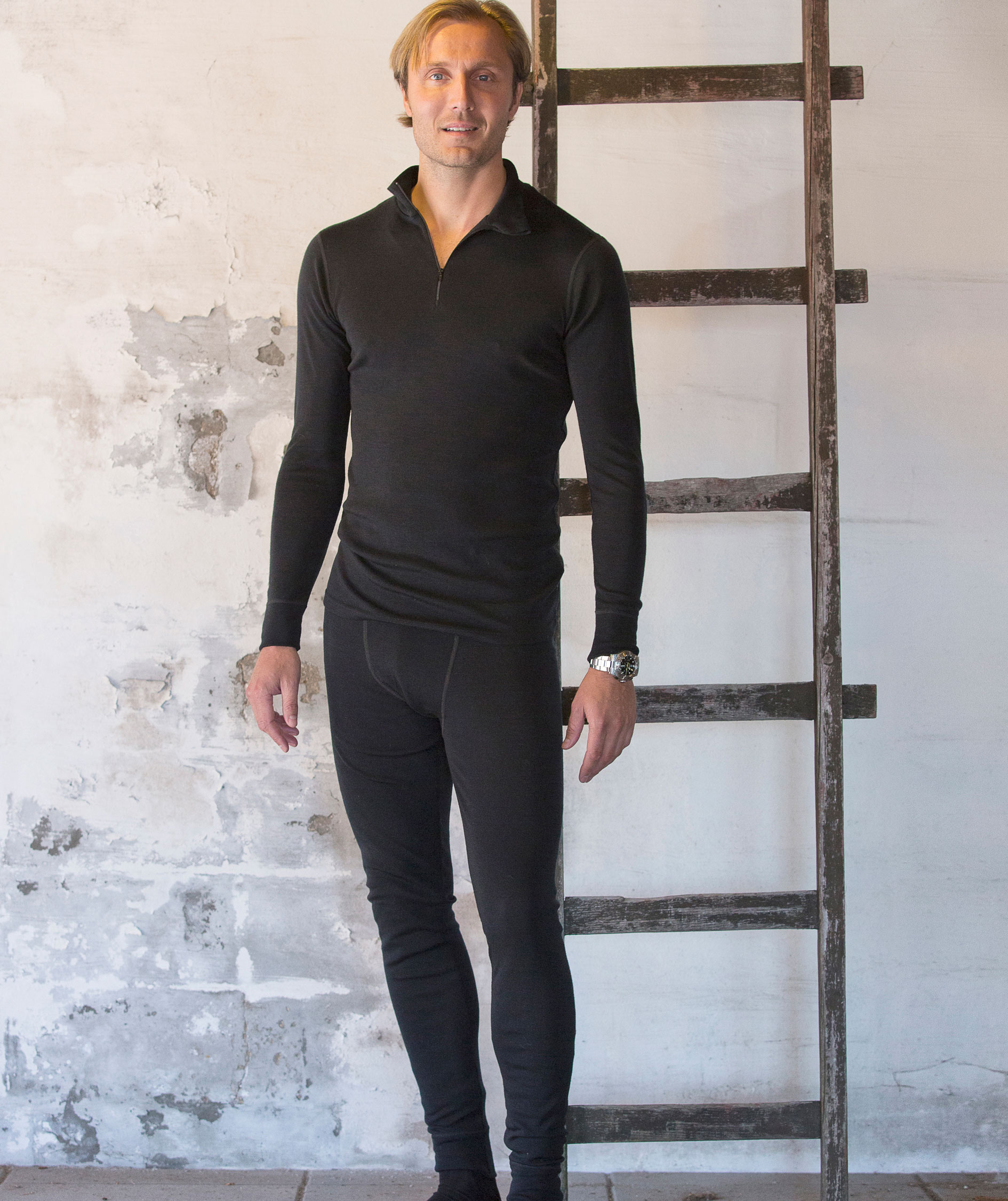 Joha Johansen Christopher underst&auml;llsbyxor med merinoull, Svart