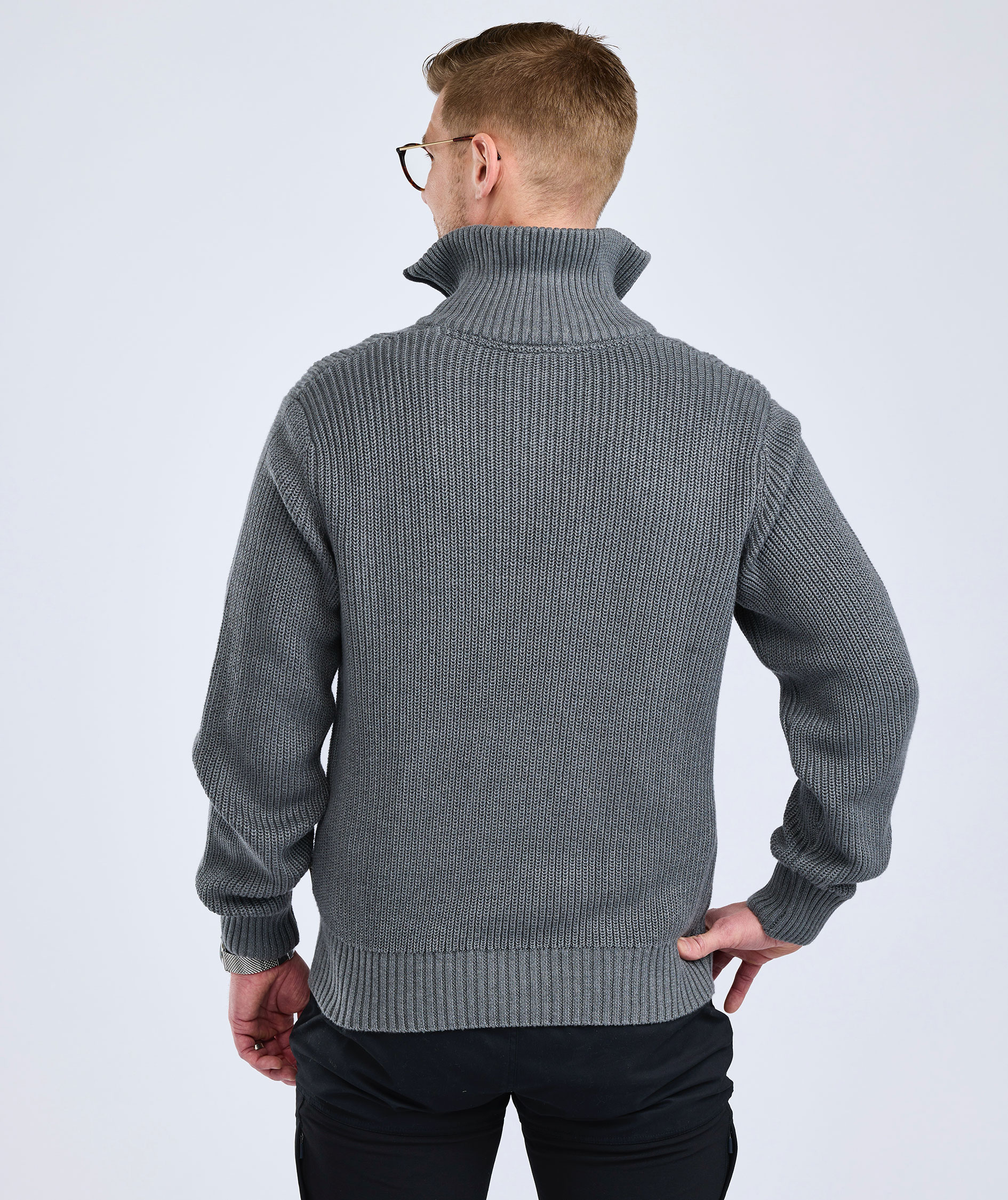 Pinewood Philip strik half zip, Dark Grey Melange, large image number 3