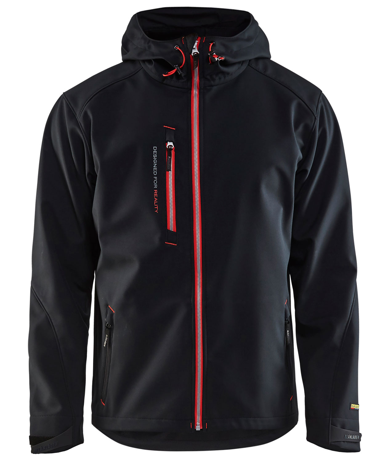 Bl&aring;kl&auml;der softshelljakke, Svart/R&oslash;d