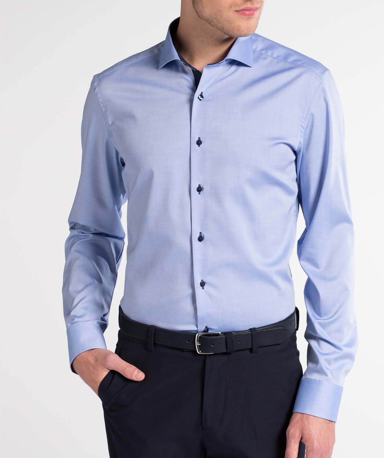 Eterna Fein Oxford Slim fit skjorte, Bl&aring;