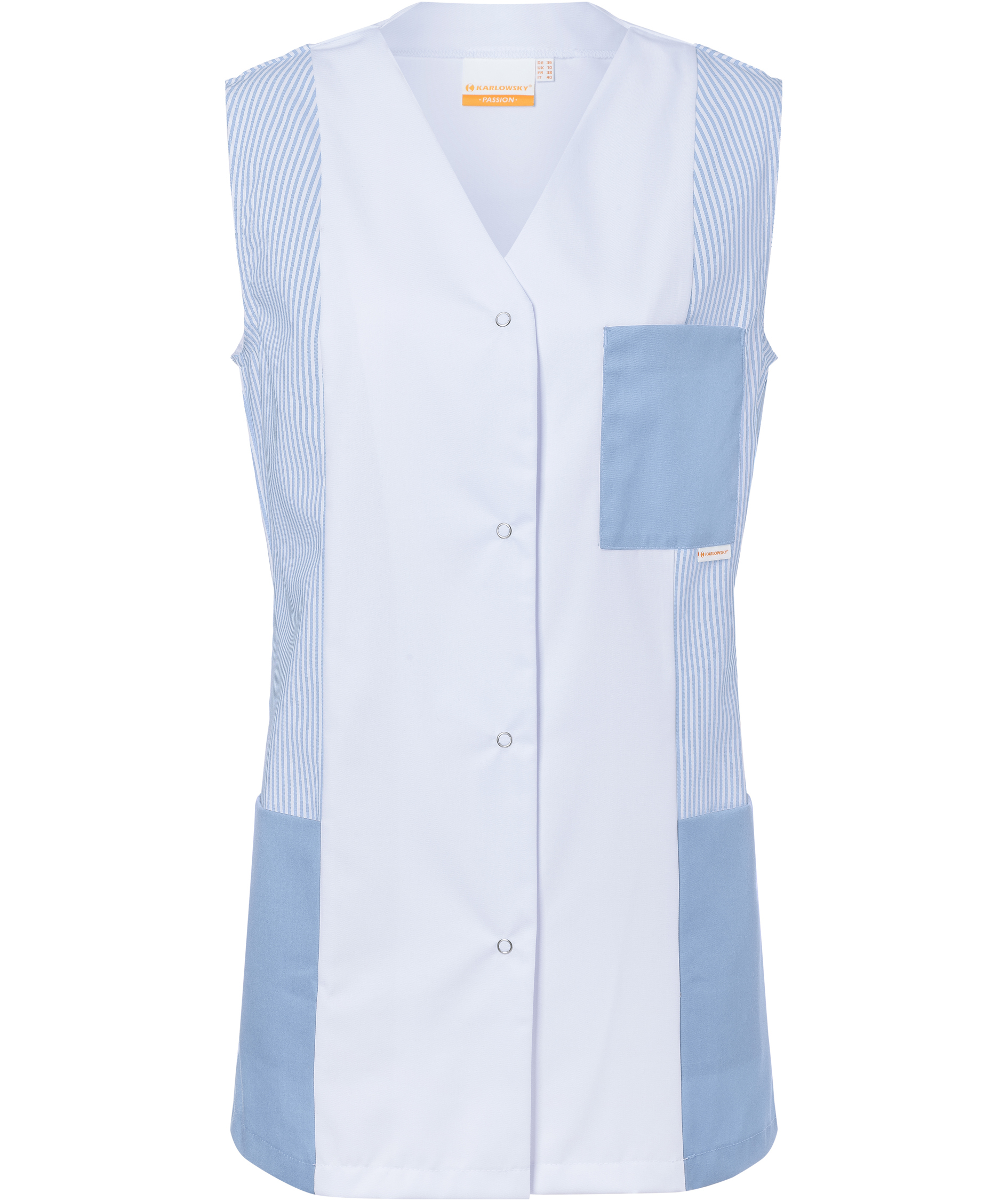 Karlowsky Sabrina Damen-Tunika ohne &Auml;rmel, White/light blue, large image number 0