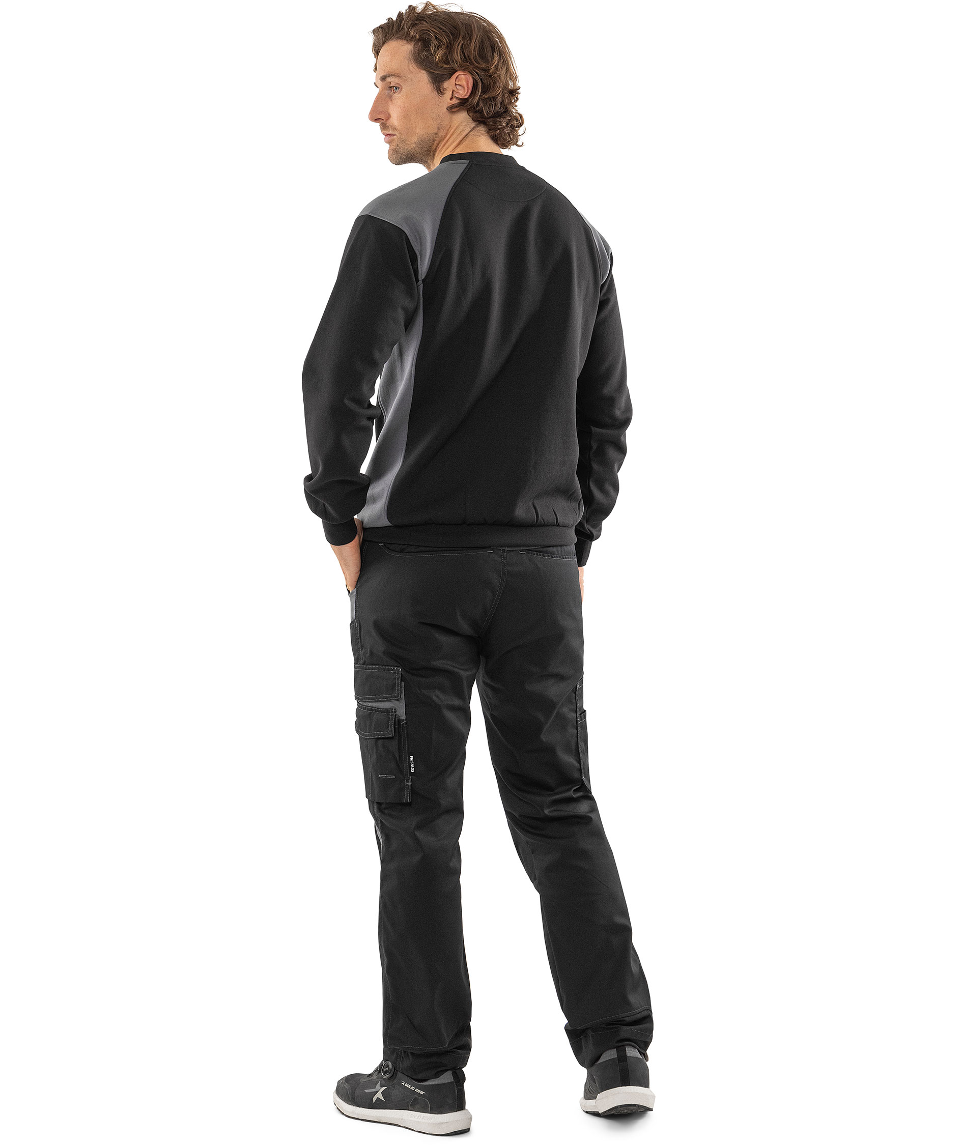 Fristads sweatshirt 7048 GSM, Black/Grey, large image number 3