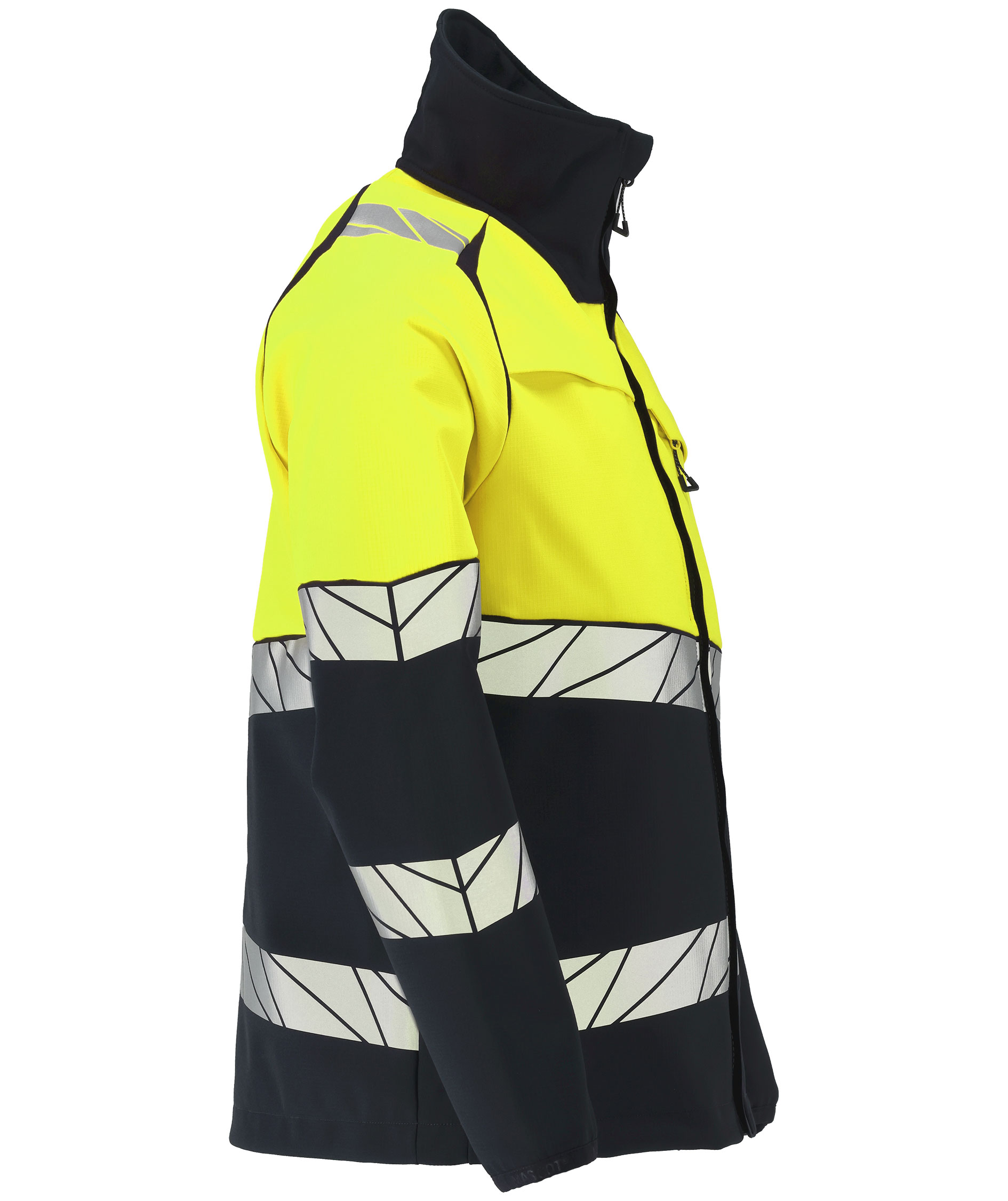 Mascot Accelerate Safe softshelljakke, M&oslash;rk Marine/Hi-Vis Gul, large image number 2