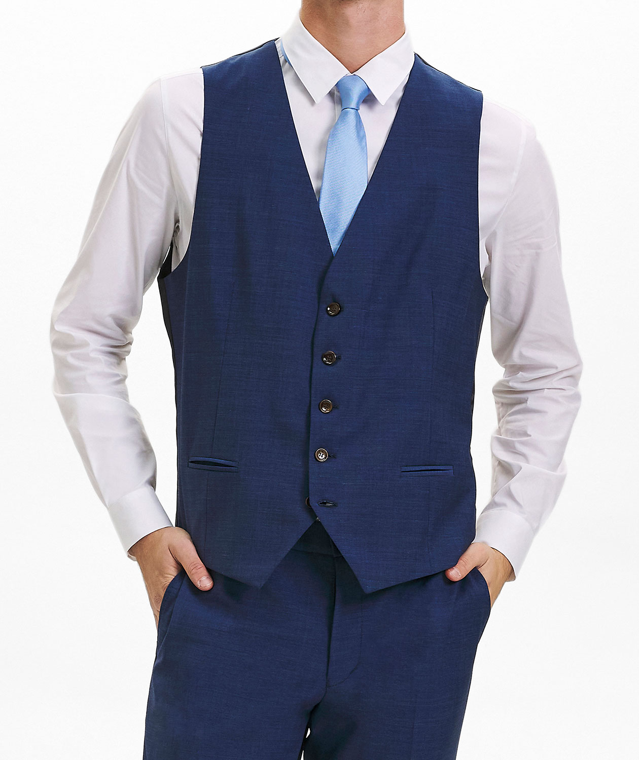 Sunwill Weft Stretch Modern fit v&auml;st, Mellanbl&aring;