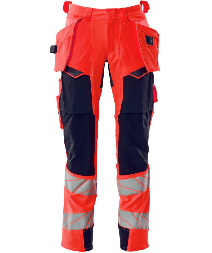 Mascot Accelerate Safe Handwerkerhose Full stretch, Hi-Vis Rot/Dunkel Marine, Hi-Vis Rot/Dunkel Marine, swatch