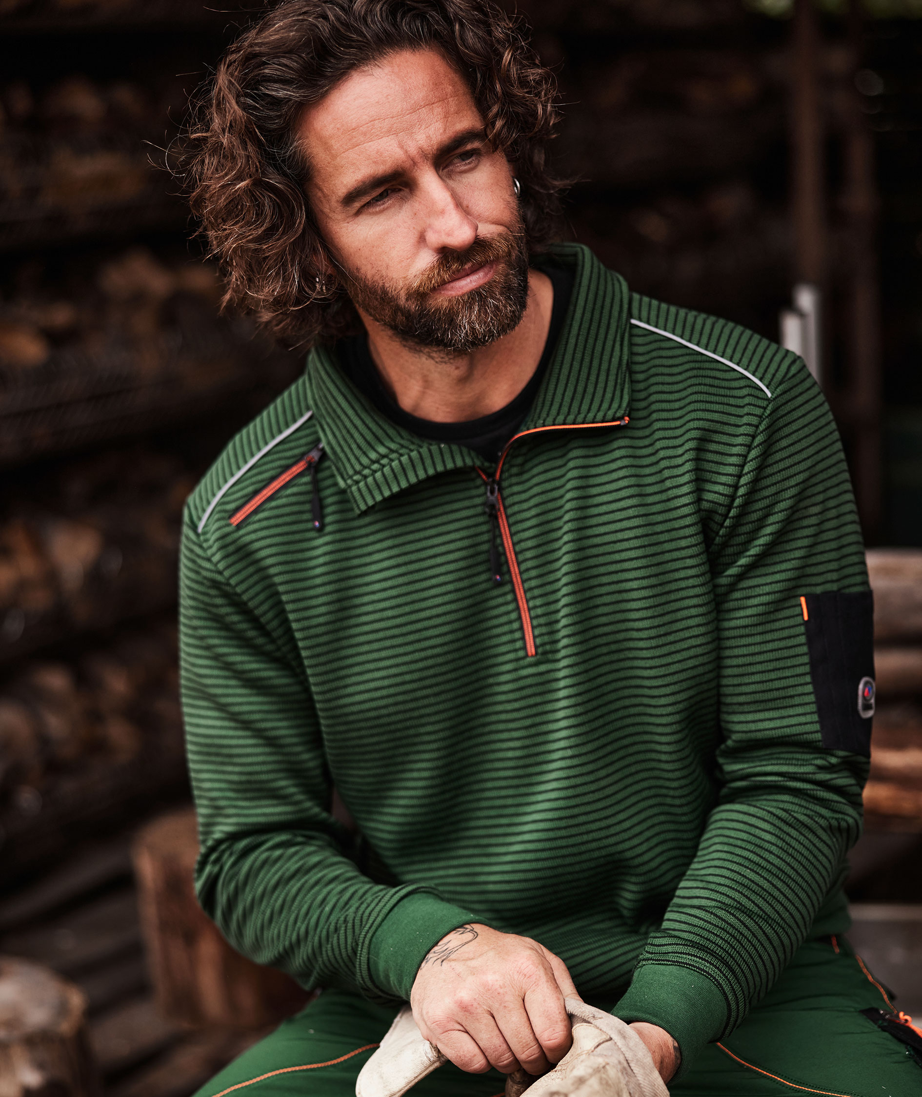 Terrax Strickpullover, Dark Green/Black