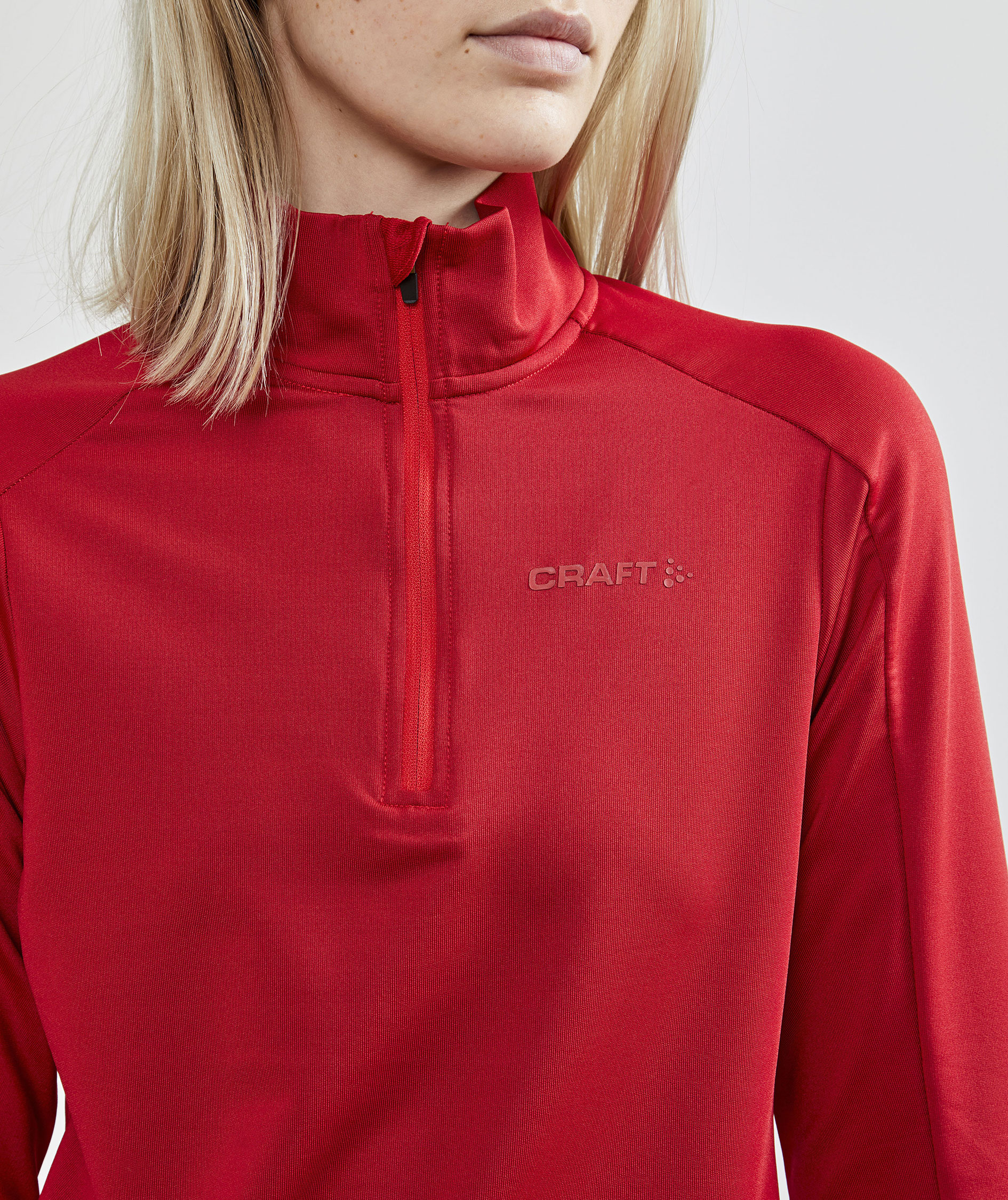 Craft Core Gain half zip dame midlayer, Bright red, large image number 4