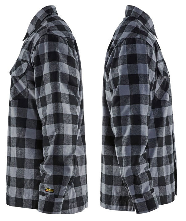 Bl&aring;kl&auml;der foret flannel snekkerskjorte, M&oslash;rkegr&aring;/Svart, large image number 3