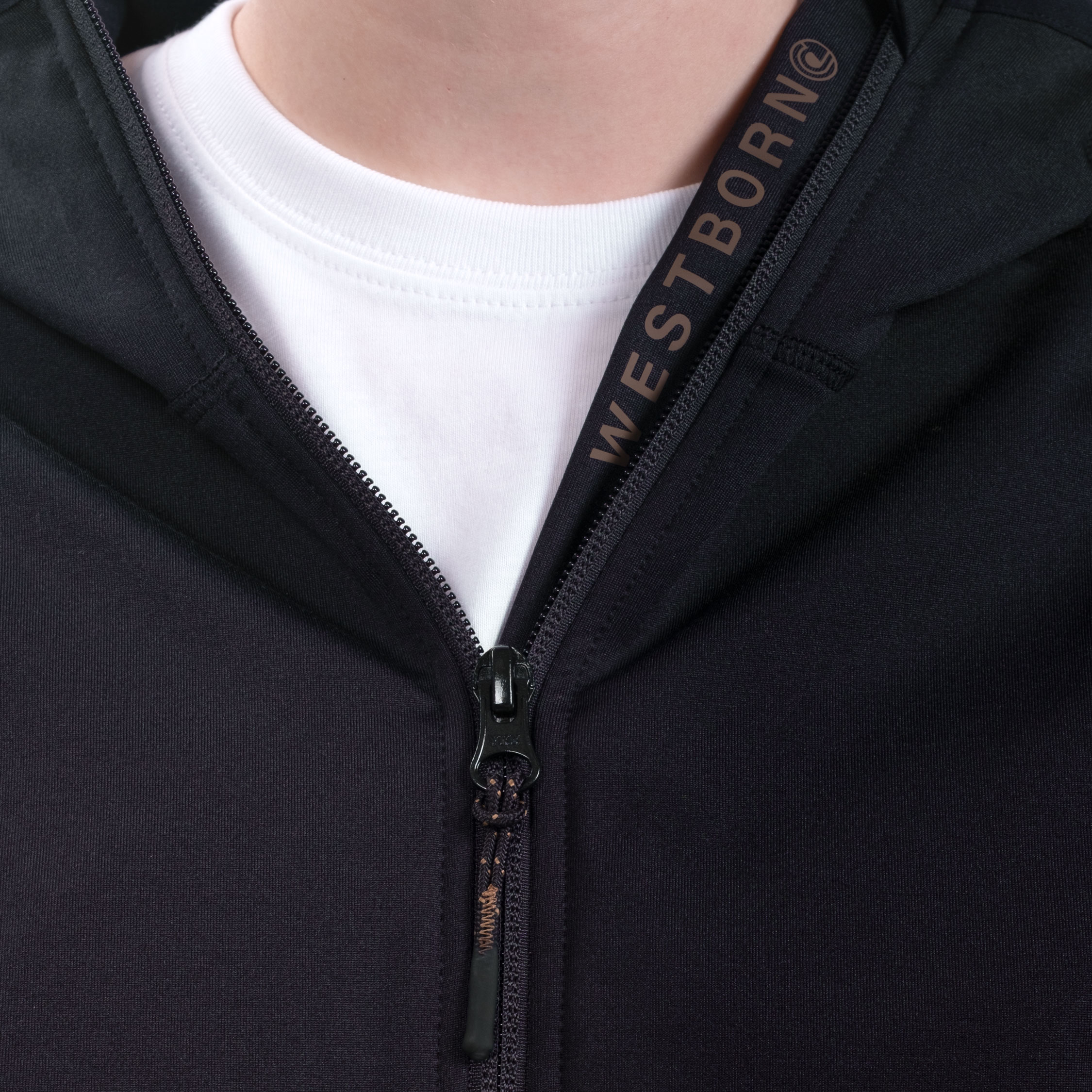 Westborn women's hoodie with zipper, Black, large image number 7