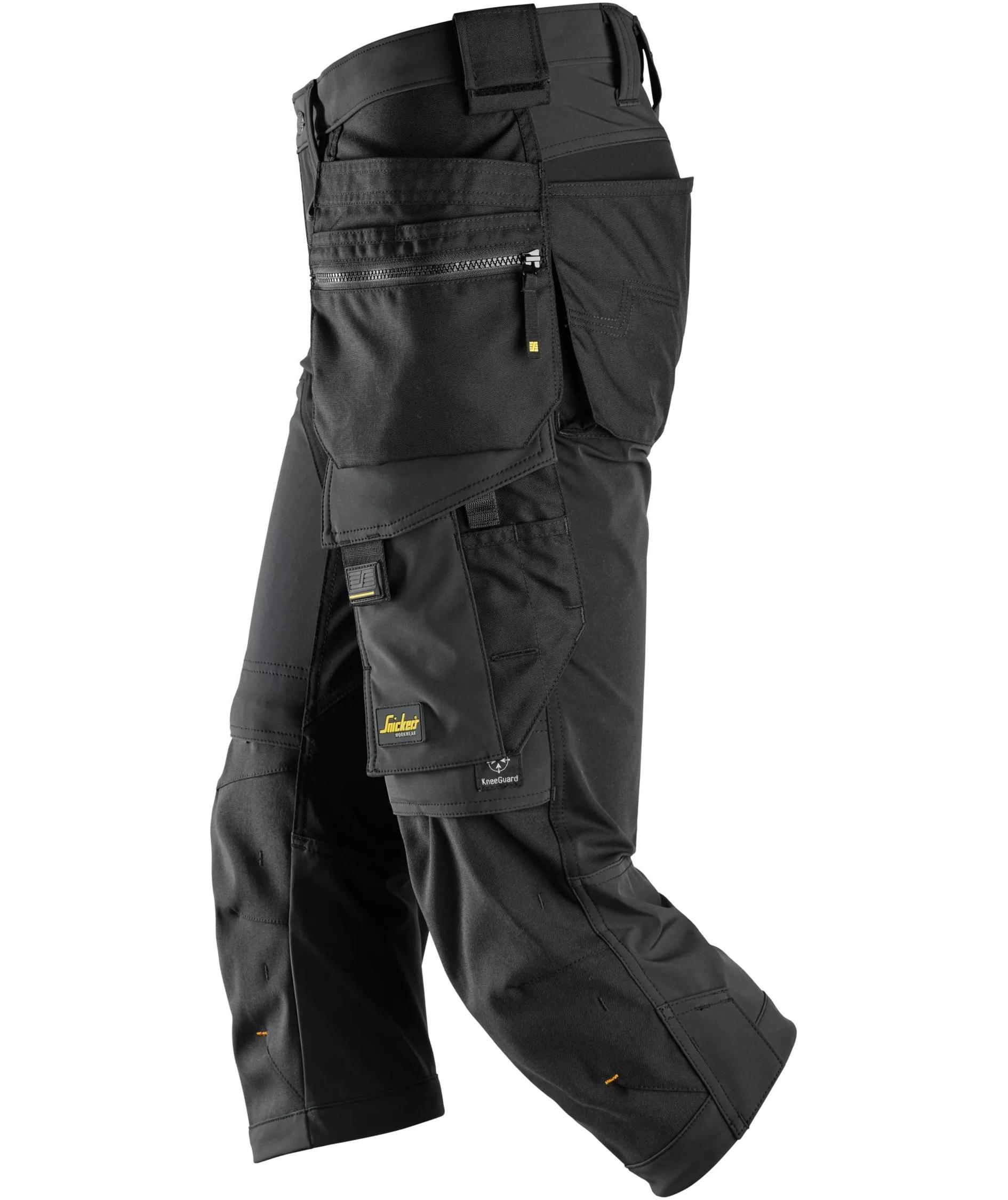 Snickers AllroundWork h&aring;ndverksknickers 6178 full stretch, Black/Black, large image number 5