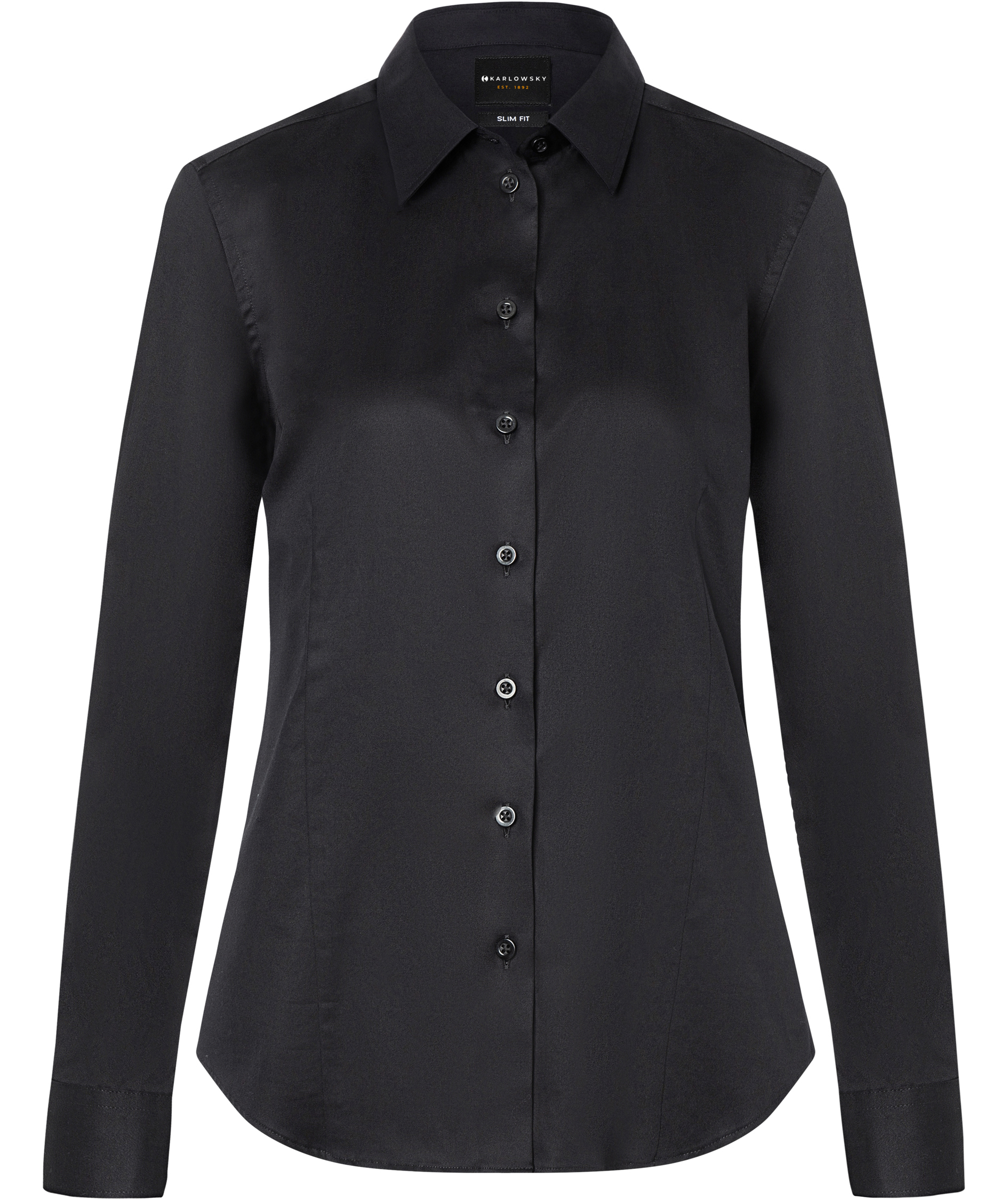 Karlowsky modern fit stretch dameskjorte, Black