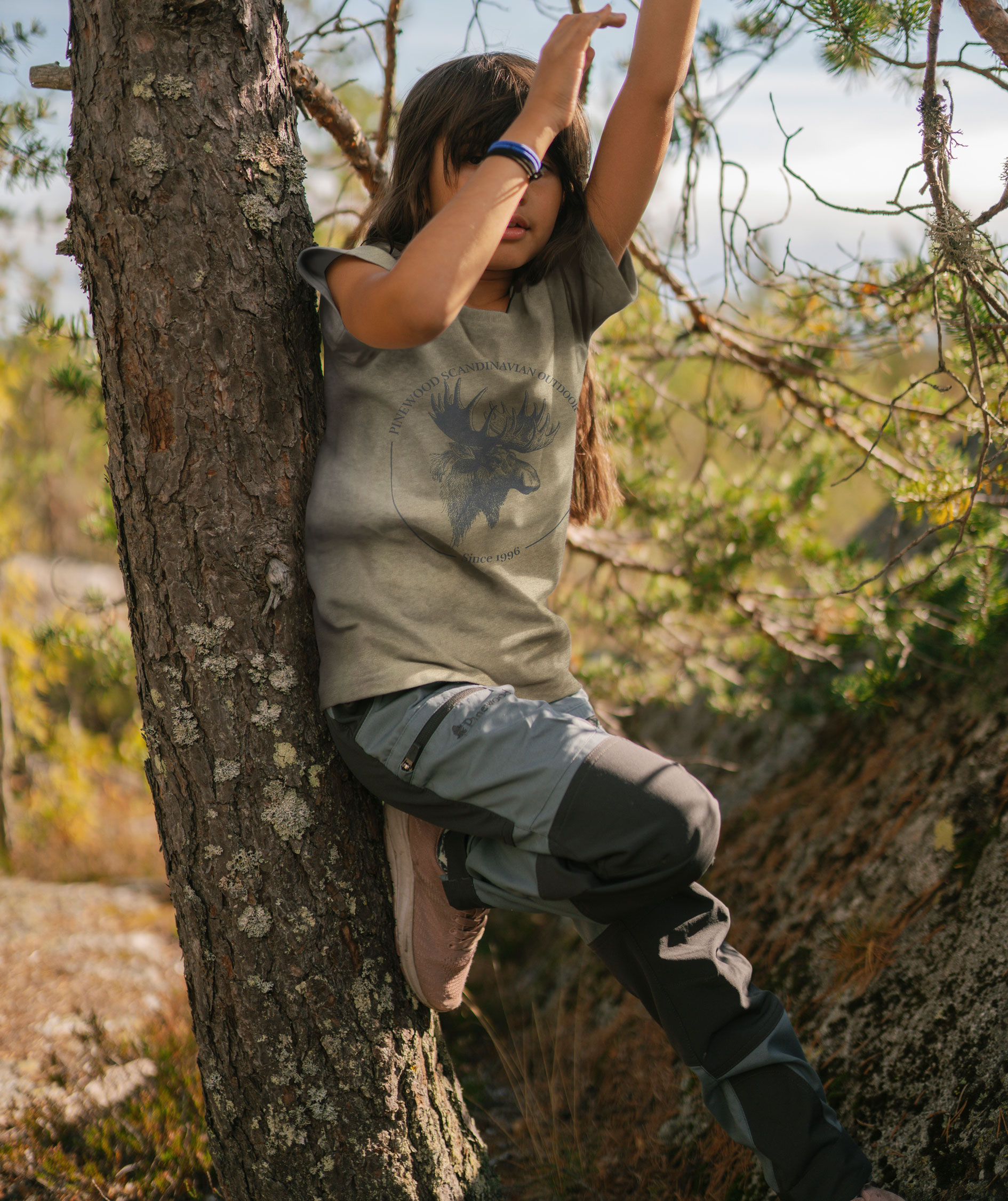 Pinewood Caribou outdoorbukser til b&oslash;rn, Storm Blue/Dark Anthracite, large image number 3