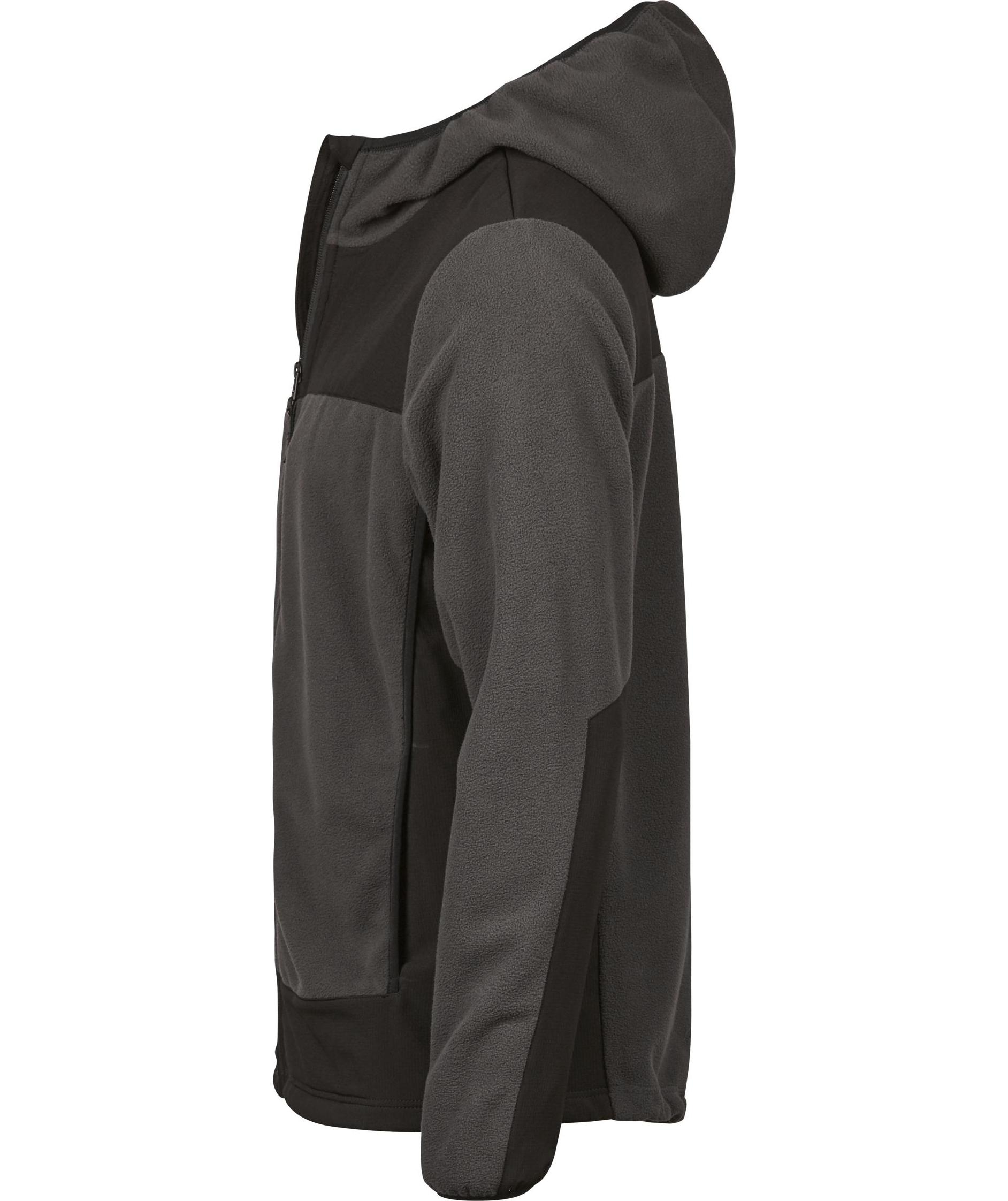 Tee Jays Mountain Hooded Fleecejacke, Asphalt/Schwarz, large image number 3