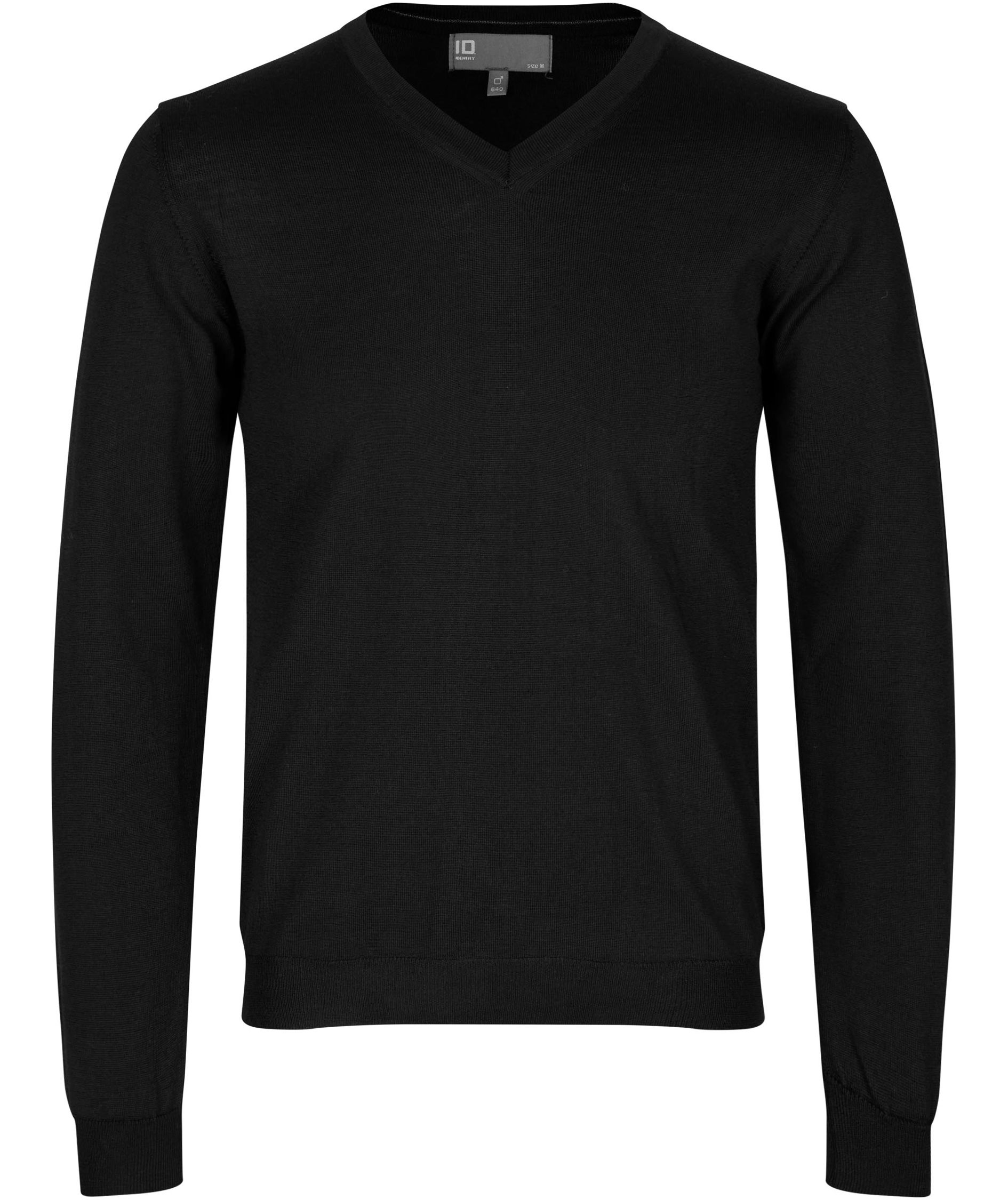 ID stickad tr&ouml;ja med merinoull, Svart