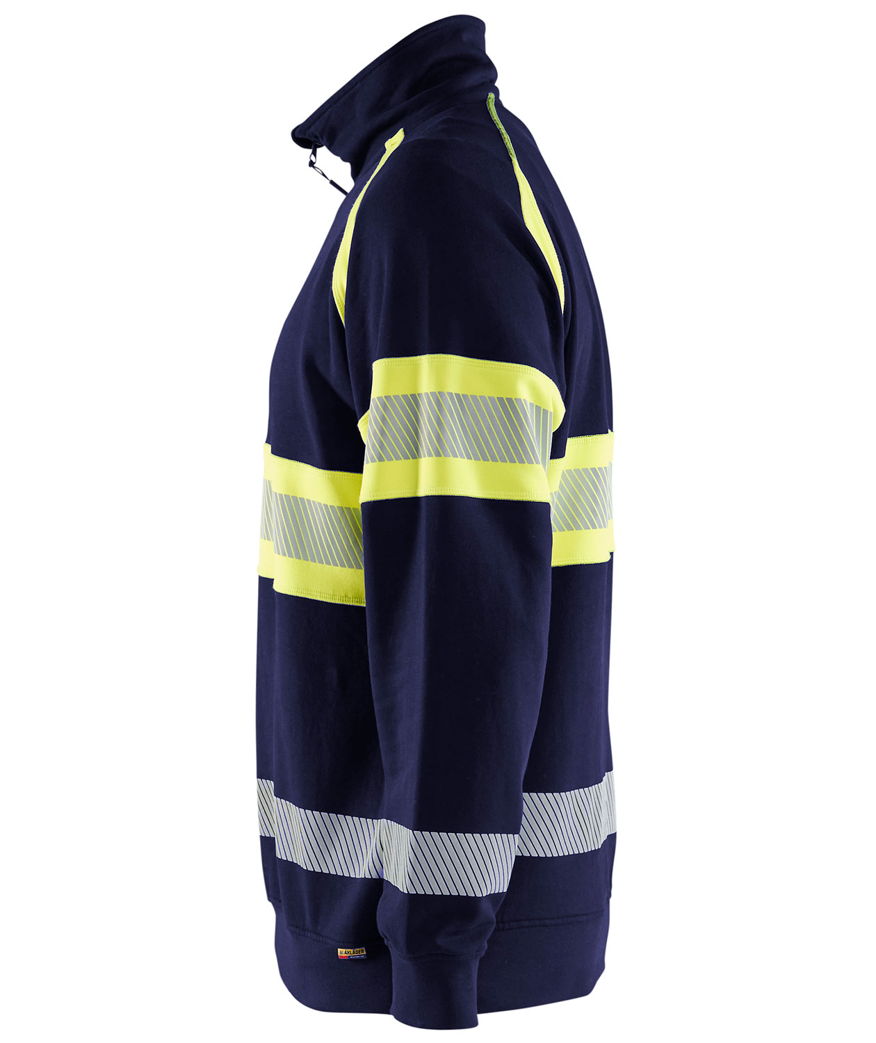 Bl&aring;kl&auml;der half zip sweatshirt, Marine/Hi-Vis gul, large image number 3