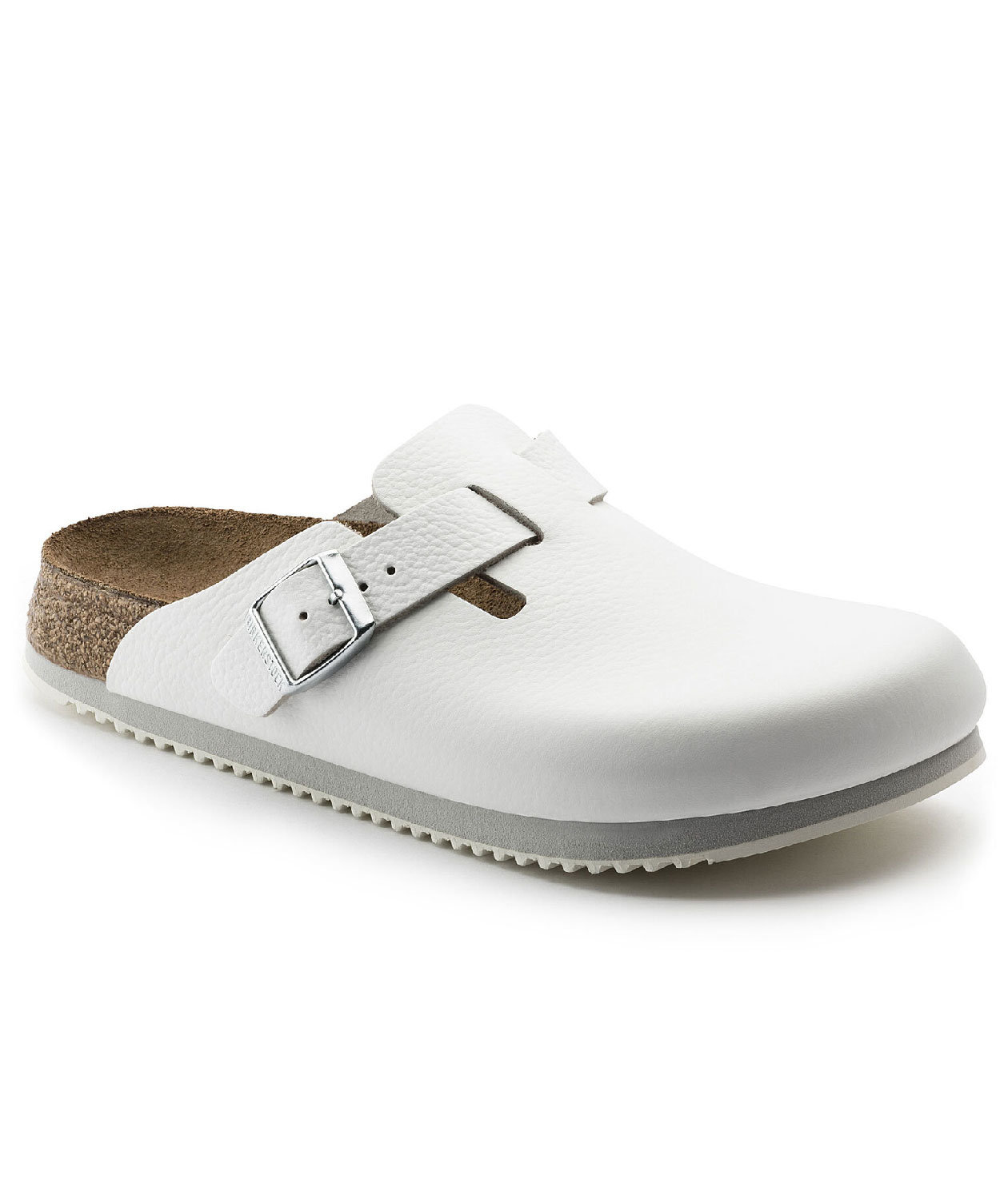 Birkenstock Boston Supergrip Narrow Fit sandaler, Hvid