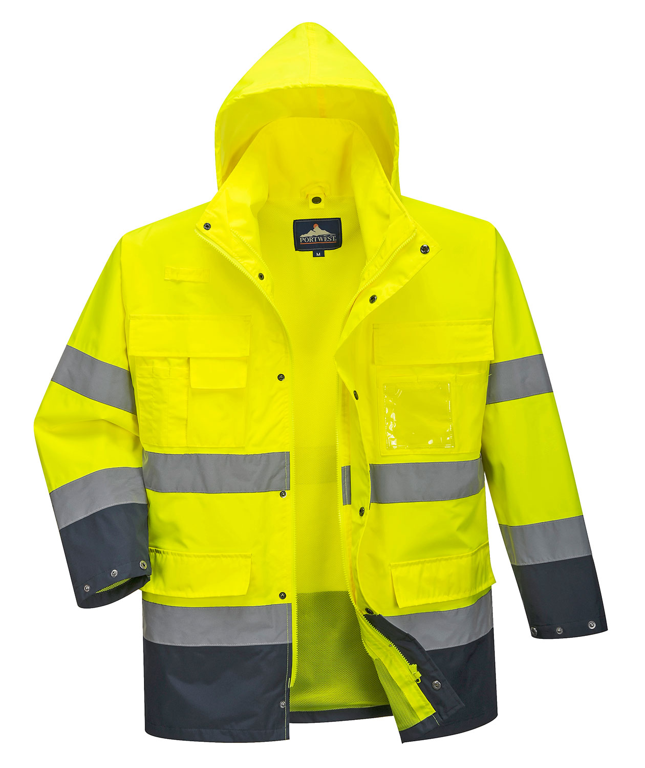 Portwest 3-i-1 parka, Hi-Vis yellow/marine, large image number 2