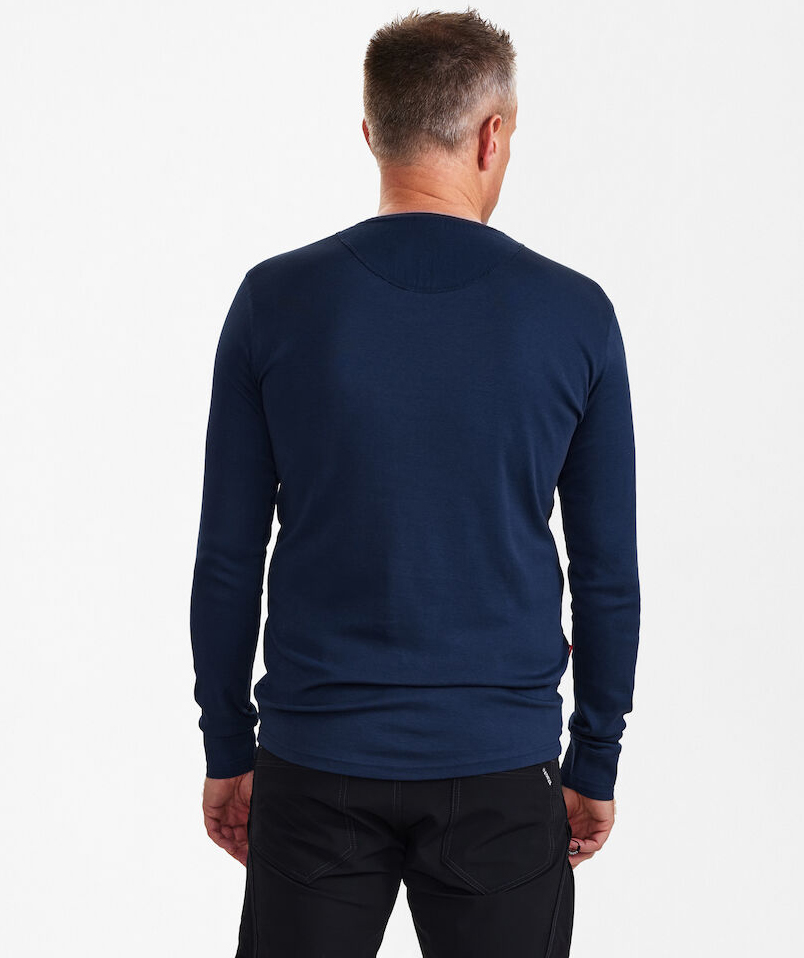 Engel Extend lang&auml;rmliges Grandad T-Shirt, Blue Ink, large image number 3