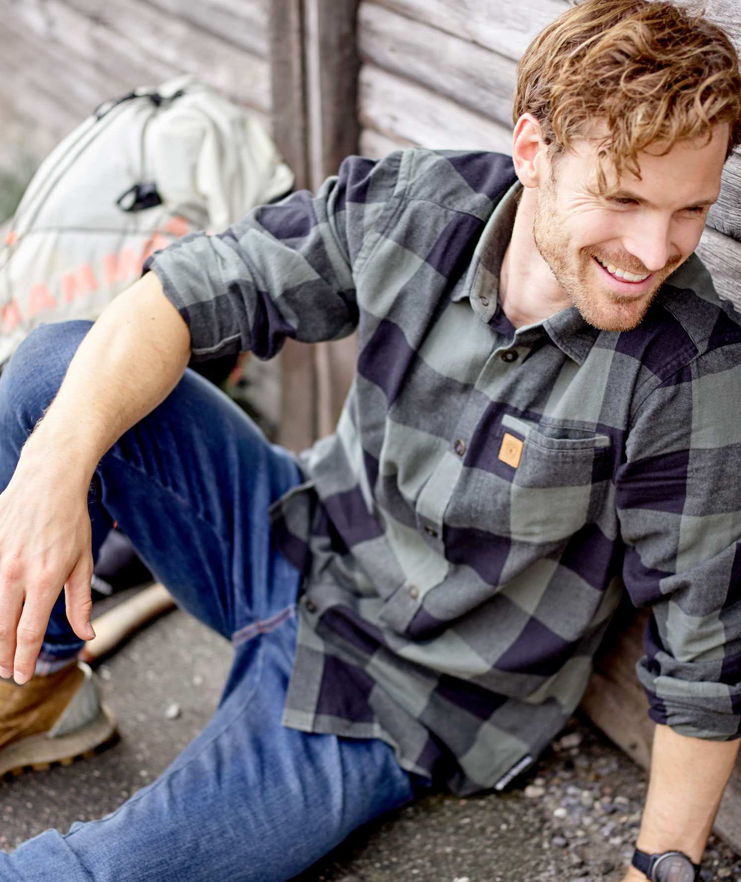 Westborn casual Flanellhemd, Dusty Green/Black