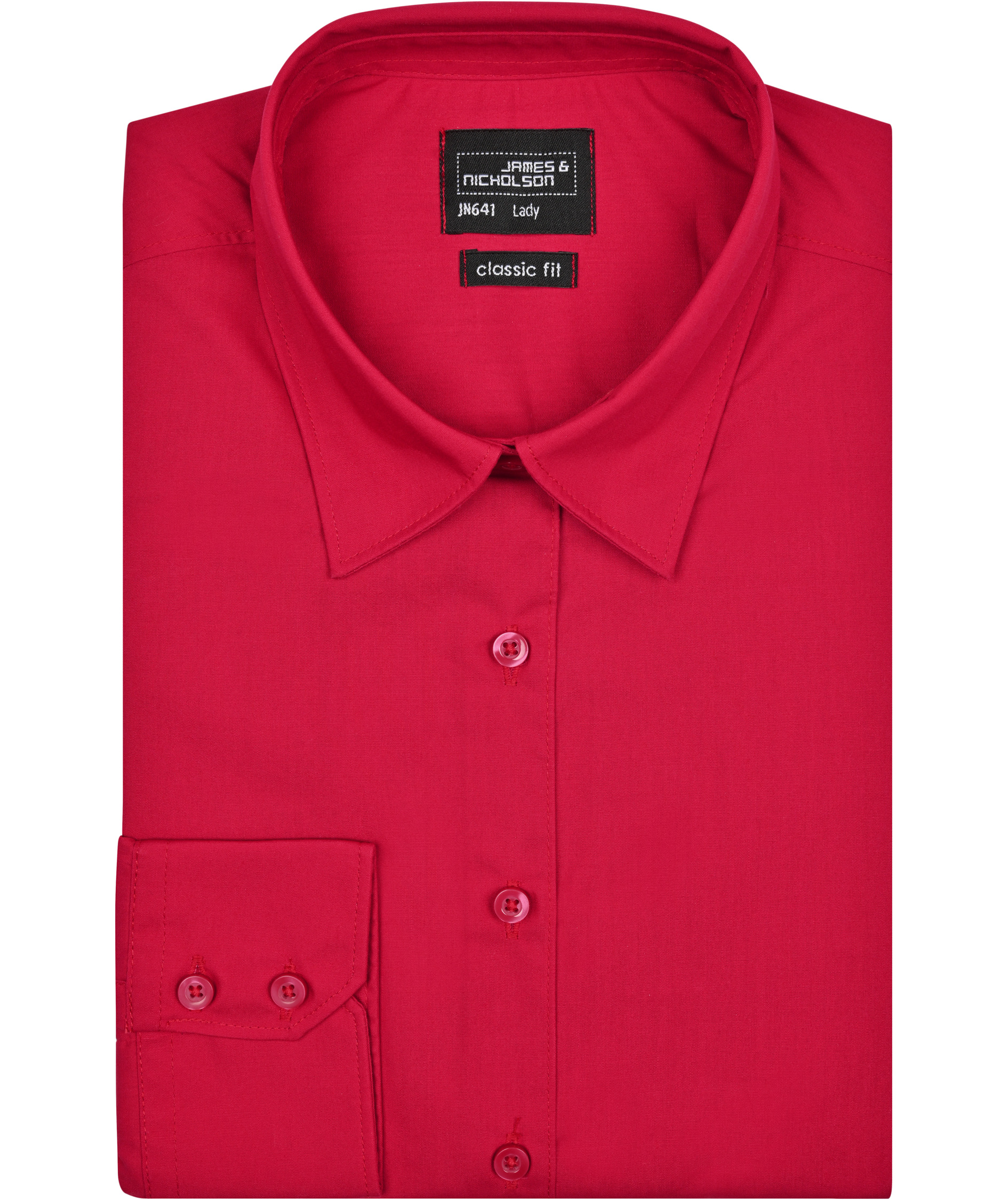 James & Nicholson modern fit skjorta dam, R&ouml;d, large image number 4