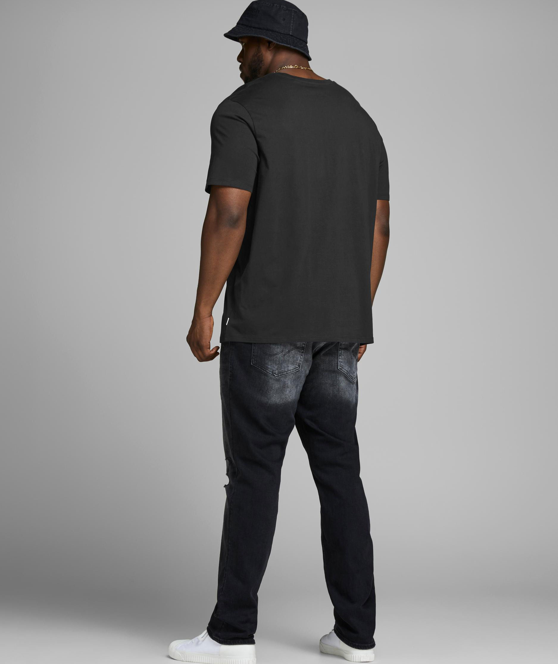Jack & Jones JJEORGANIC Basic Plus Size T-shirt, Sort, large image number 4