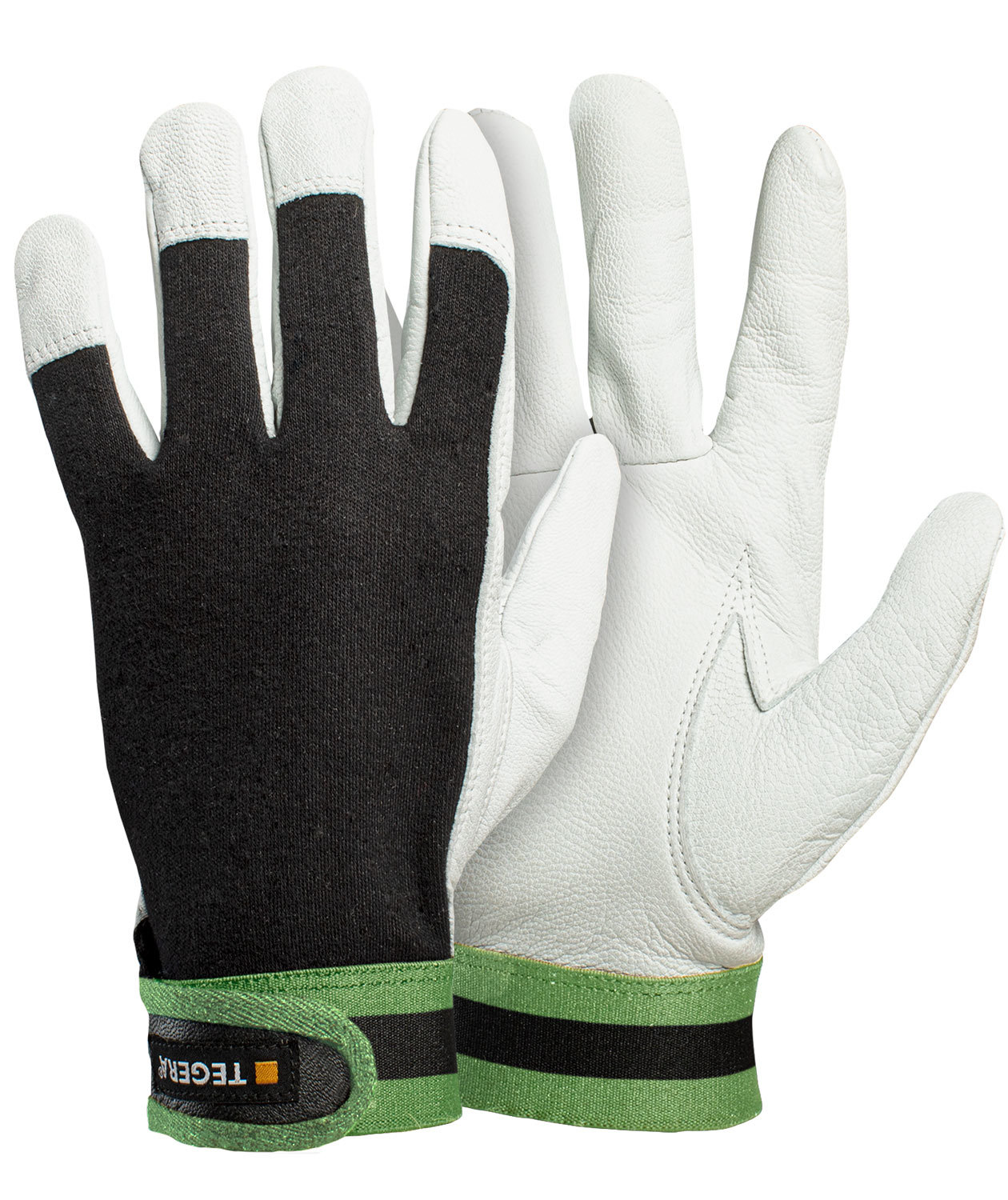 Tegera 513 arbetshandskar, Vit/Svart/Gr&ouml;n