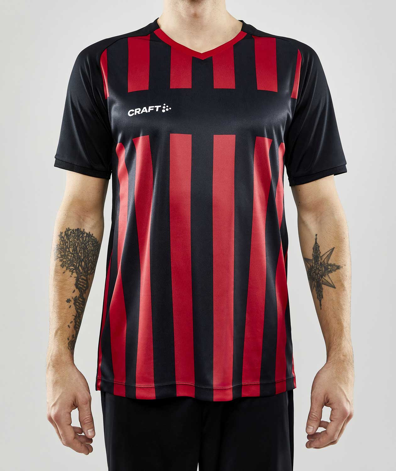 Craft Progress 2.0 Stripe Jersey T-shirt, Svart/R&ouml;d