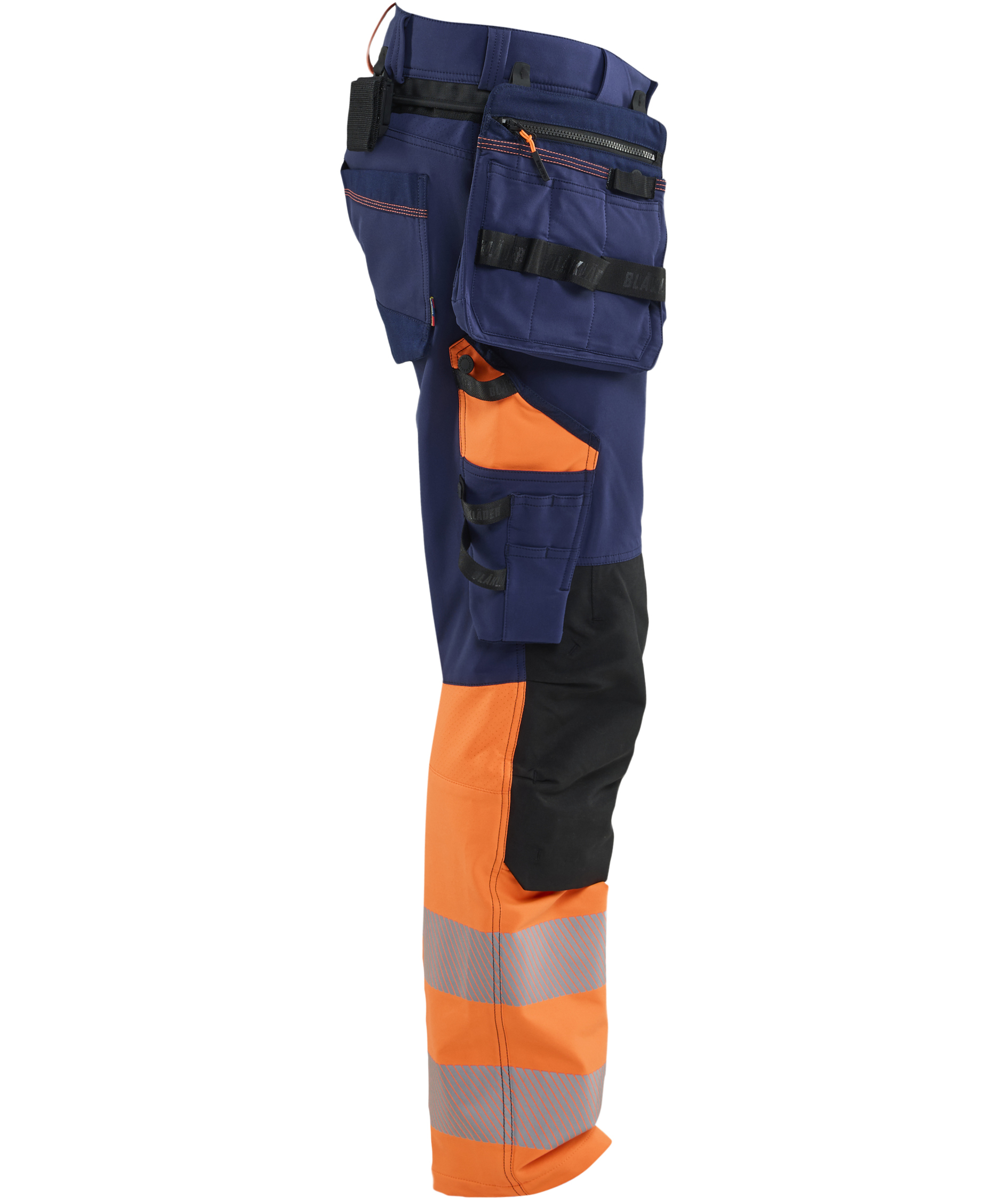 Bl&aring;kl&auml;der ToolRig&trade; h&aring;ndv&aelig;rkerbukser full stretch, Marine/Hi-Vis Orange, large image number 3