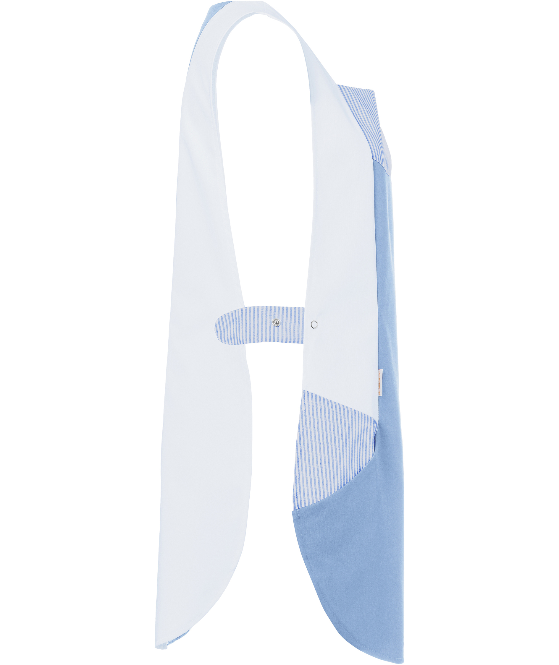 Karlowsky Laila women's sandwich apron, Light Blue/White, large image number 4