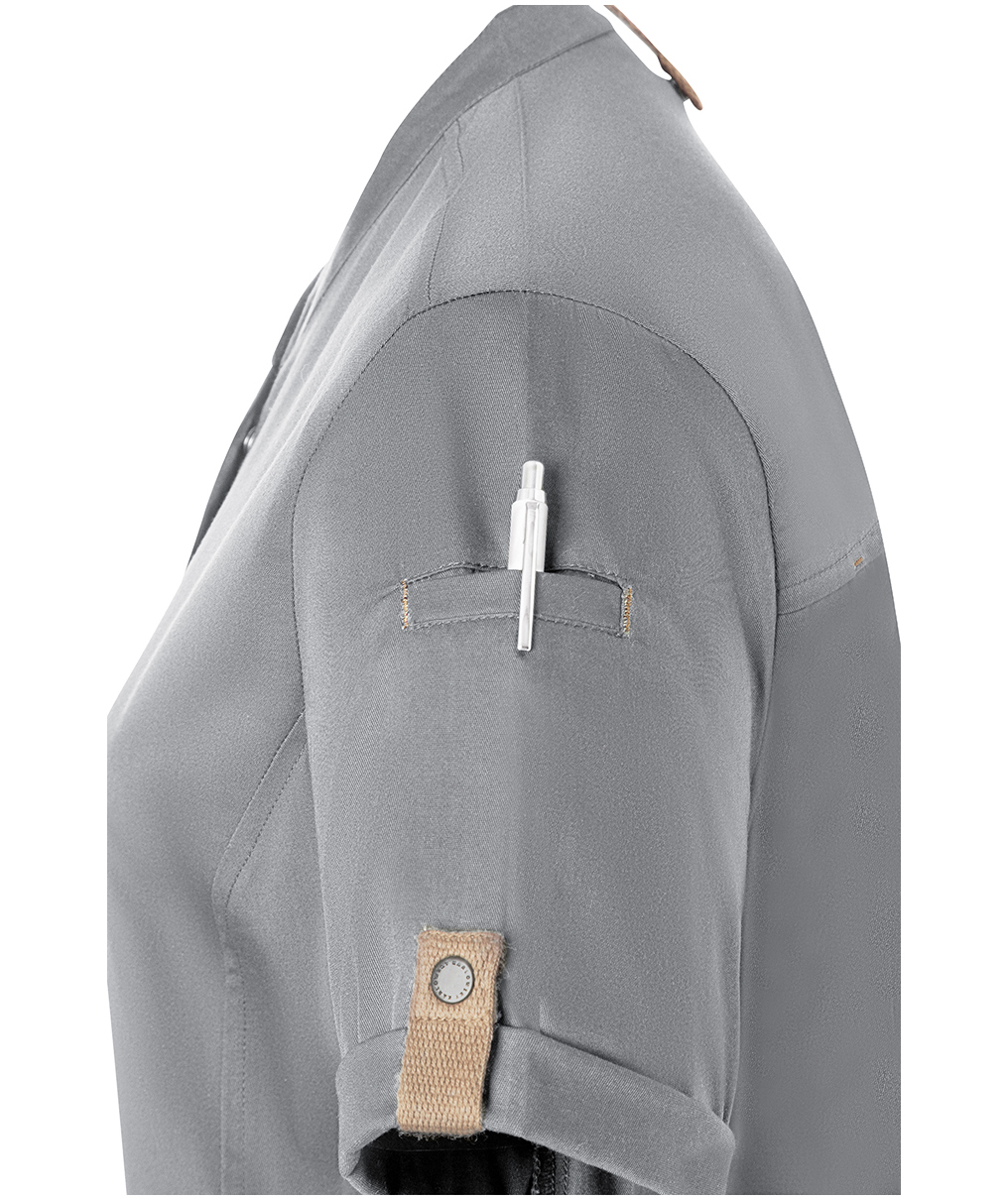 Karlowsky Green-Generation short sleeved chefs jacket, Platinum grey, large image number 6