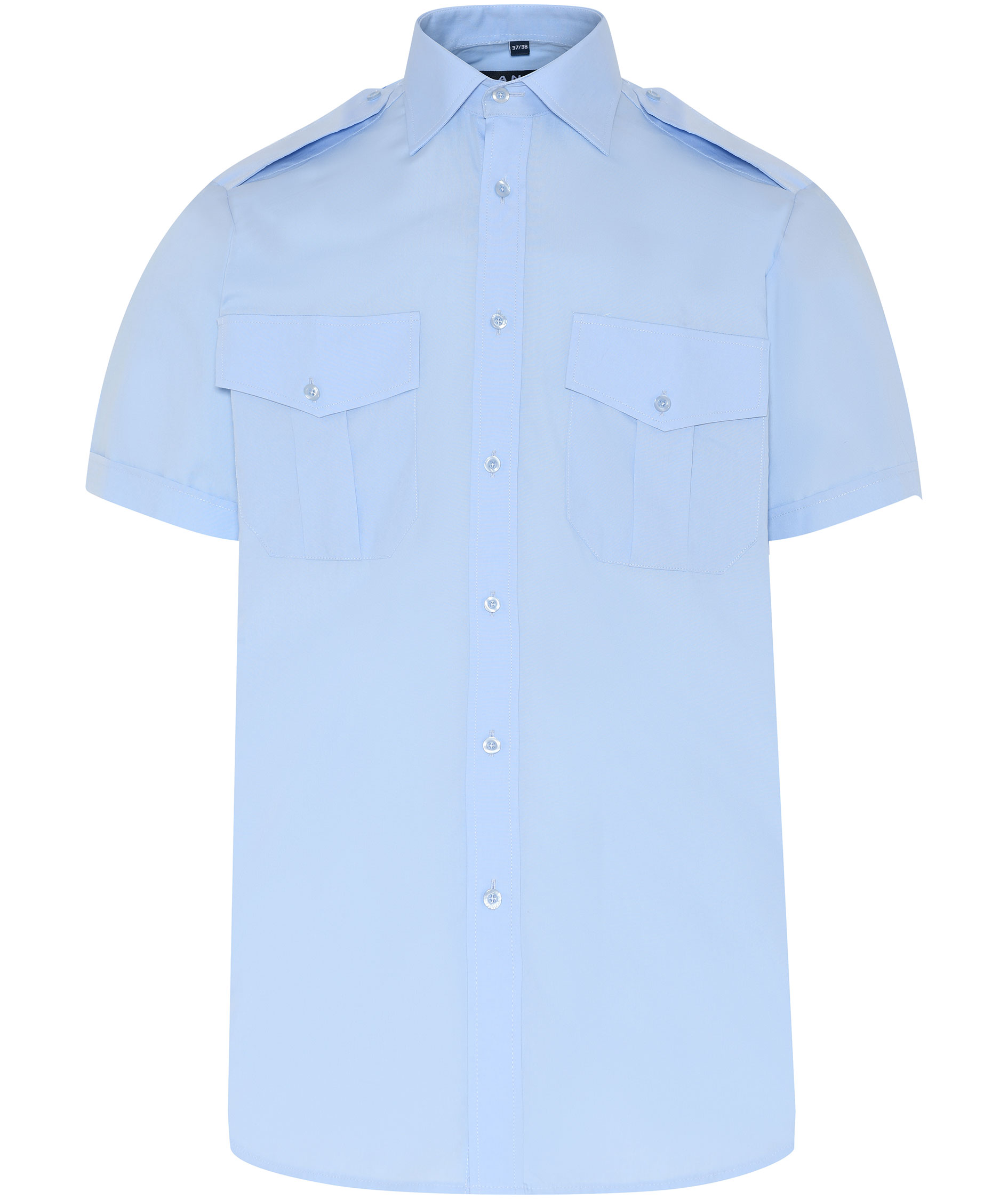 Angli Classic Fit kort&auml;rmad uniformskjorta, Ljusbl&aring;