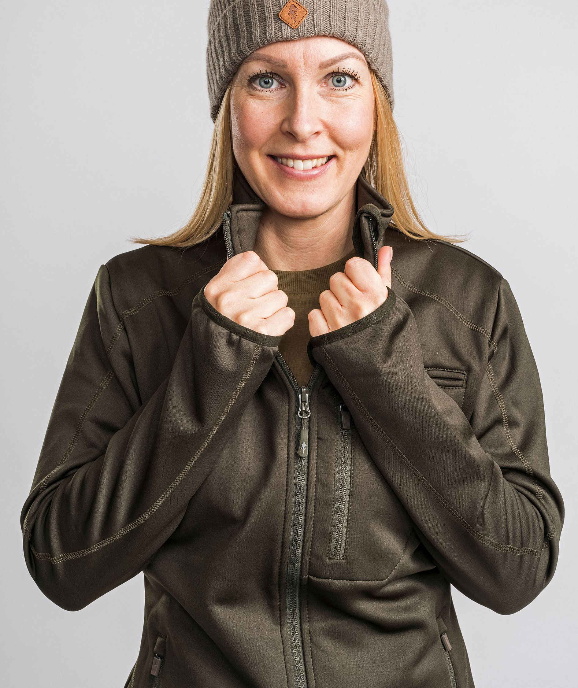 Pinewood Frazer dame fleecejakke, Dark Mossgreen, large image number 3