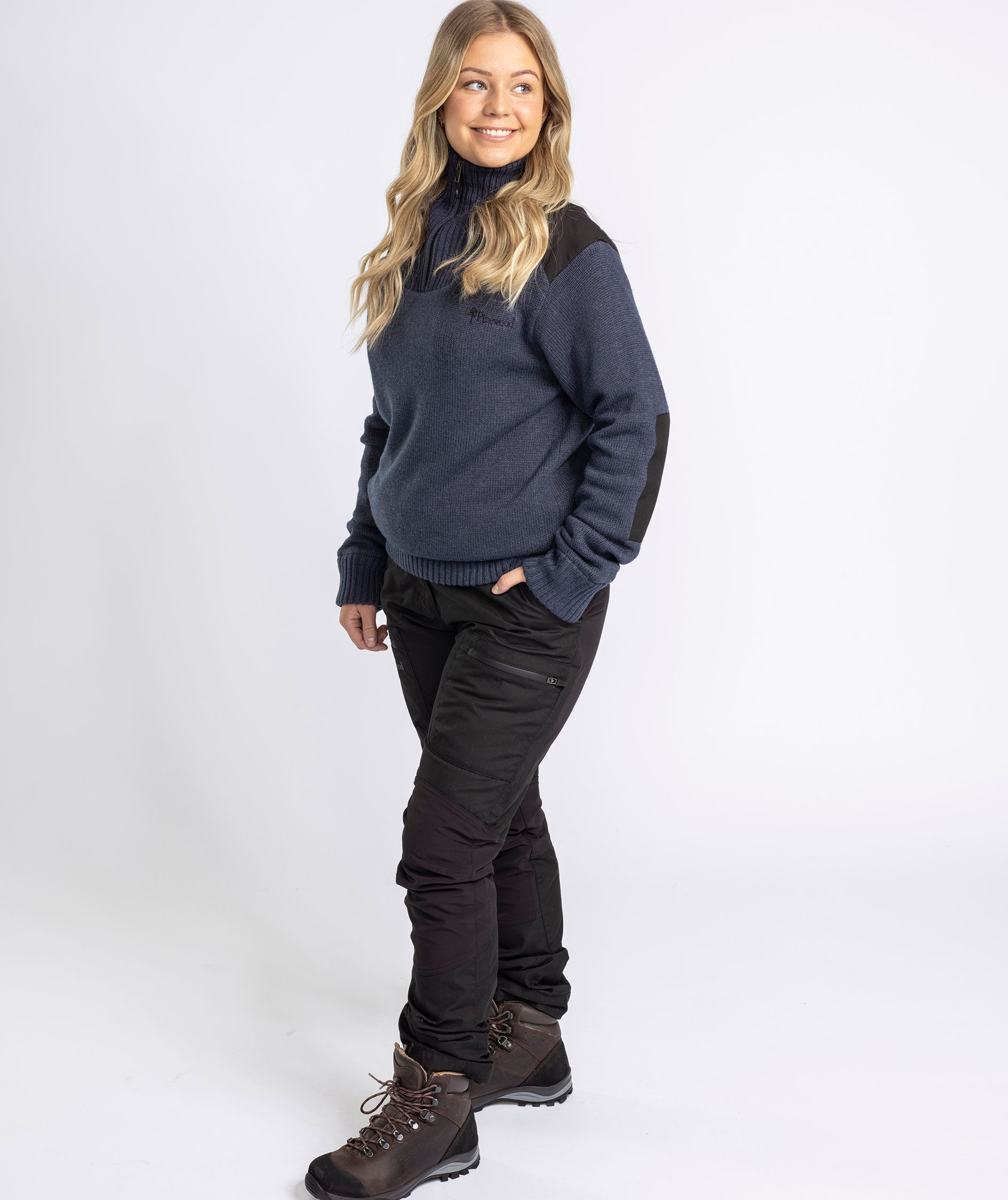 Pinewood&nbsp;Hurricane dame striktr&oslash;je med membran, Dark Navy Melange, large image number 4