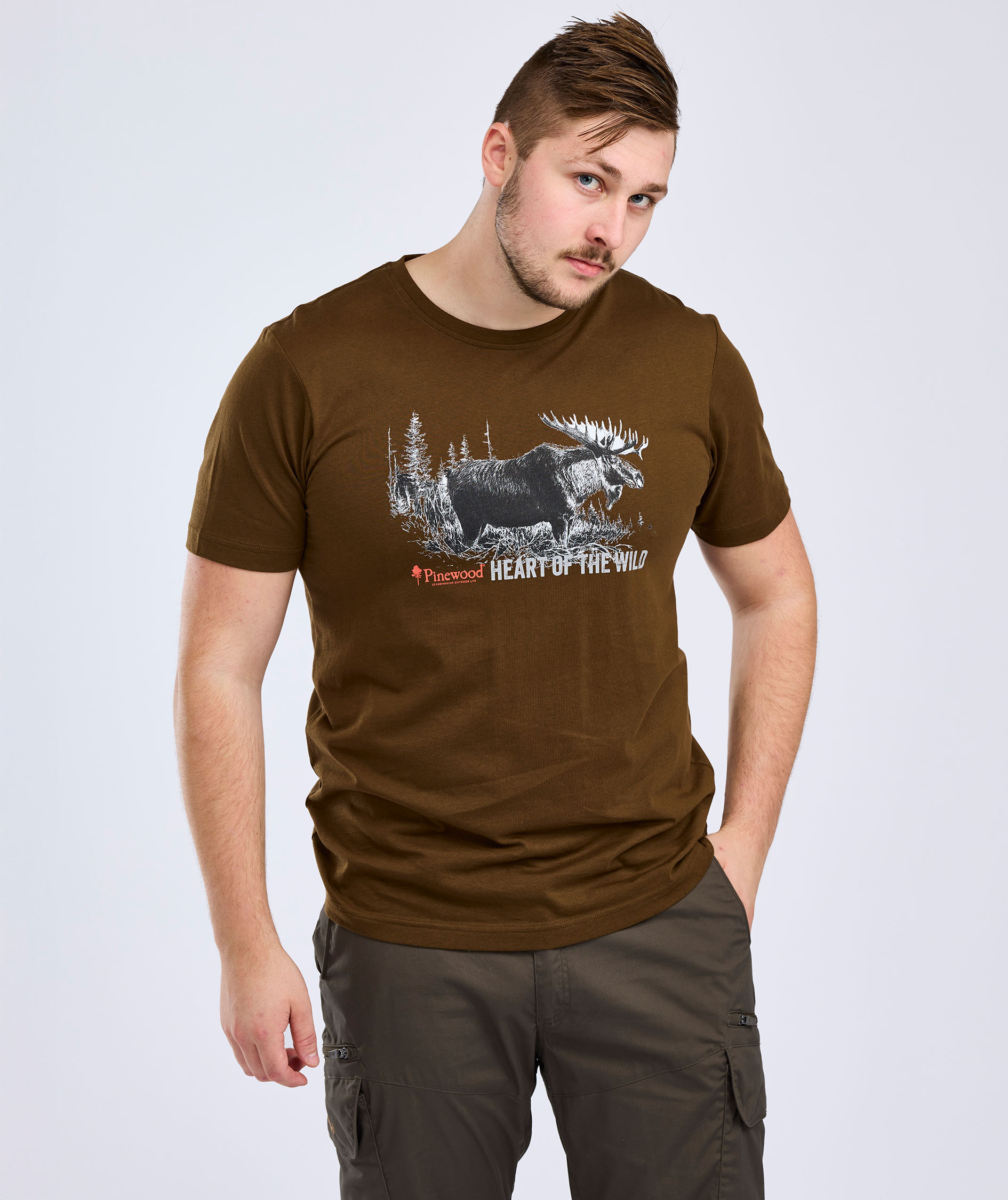 Pinewood Moose T-shirt, Hunting Brown, large image number 1