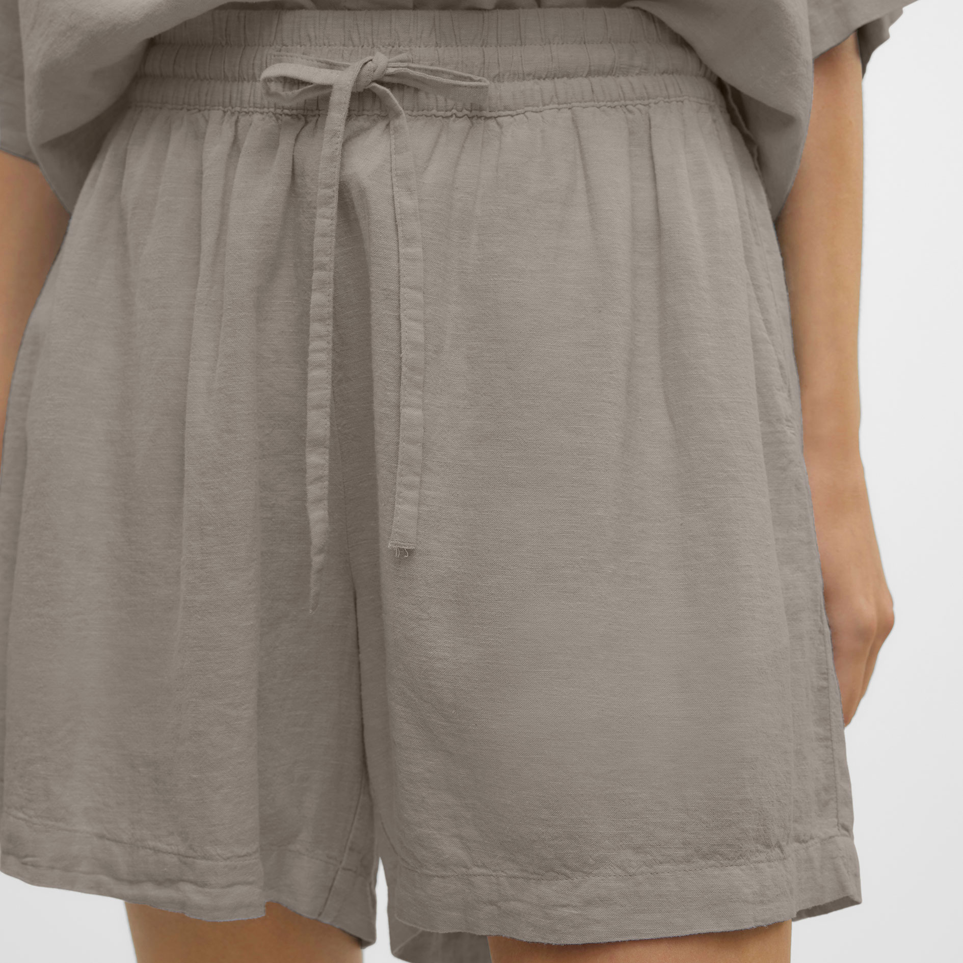 Vero Moda VMLINN women's linen shorts, Moon Rock Melange, large image number 4