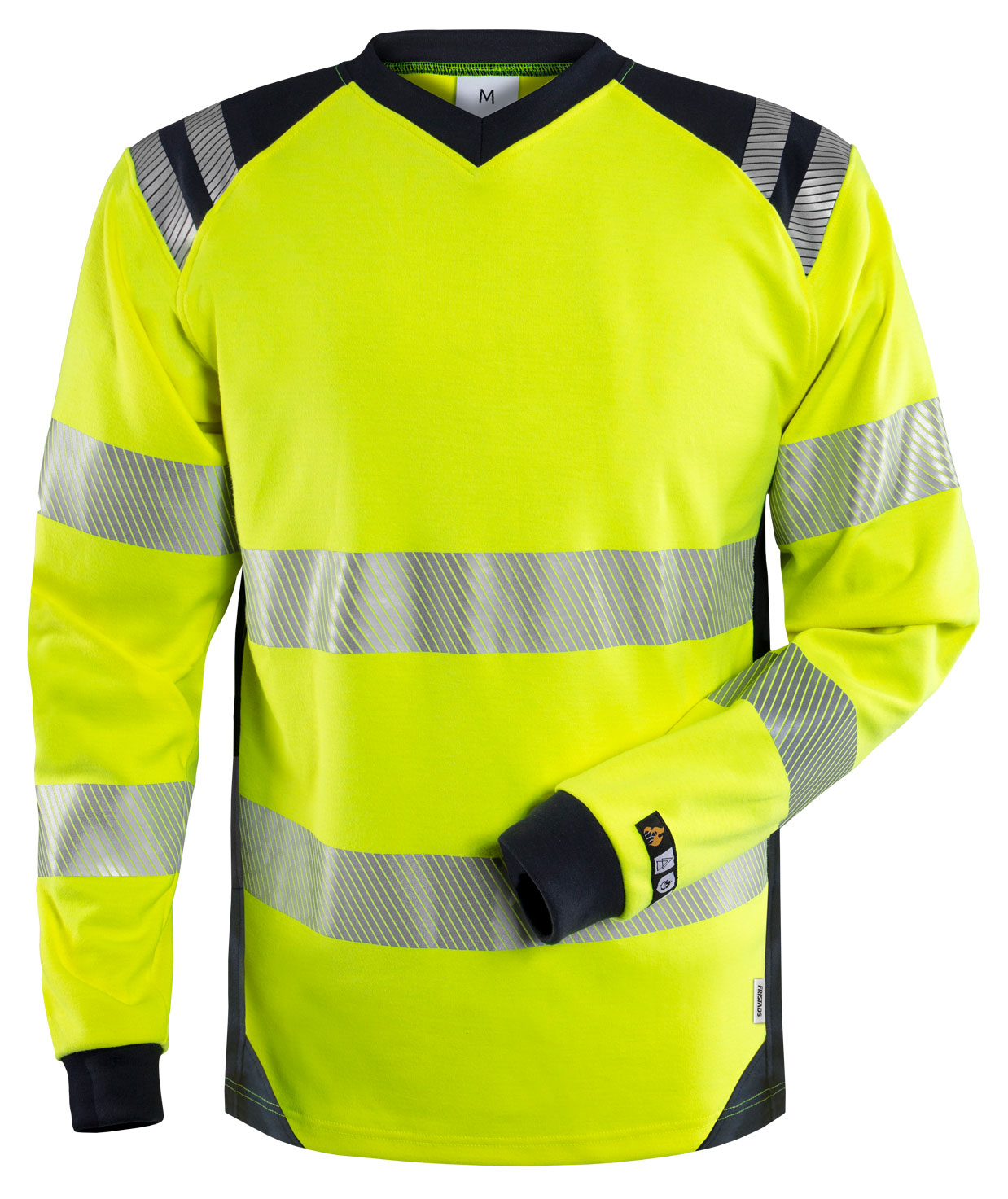 Fristads Flamestat lang&aelig;rmet T-shirt 7359 TFL, Hi-Vis gul/marine
