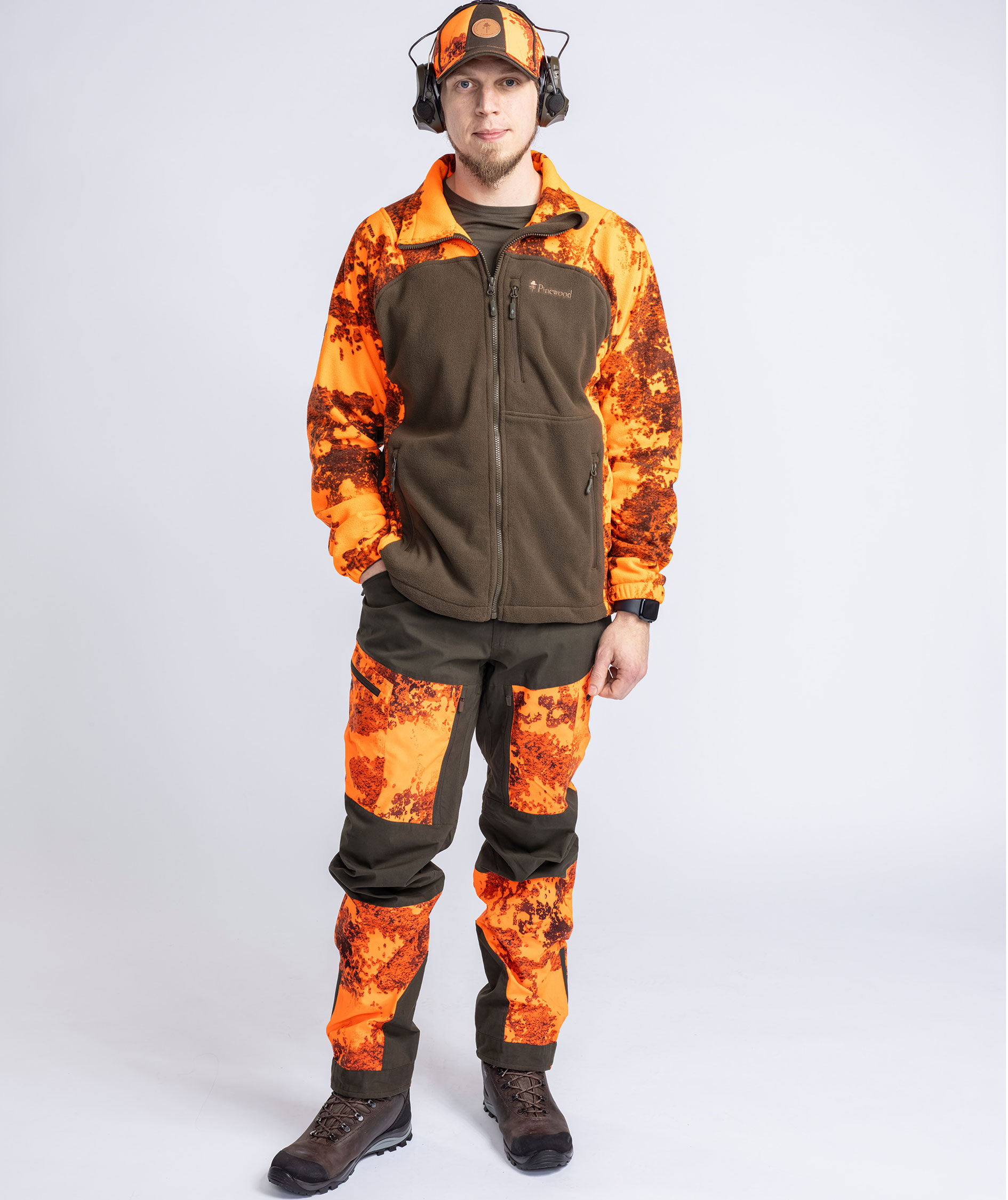 Pinewood&nbsp;Oviken fleecejakke, Strata Blaze/Hunting Green, large image number 1