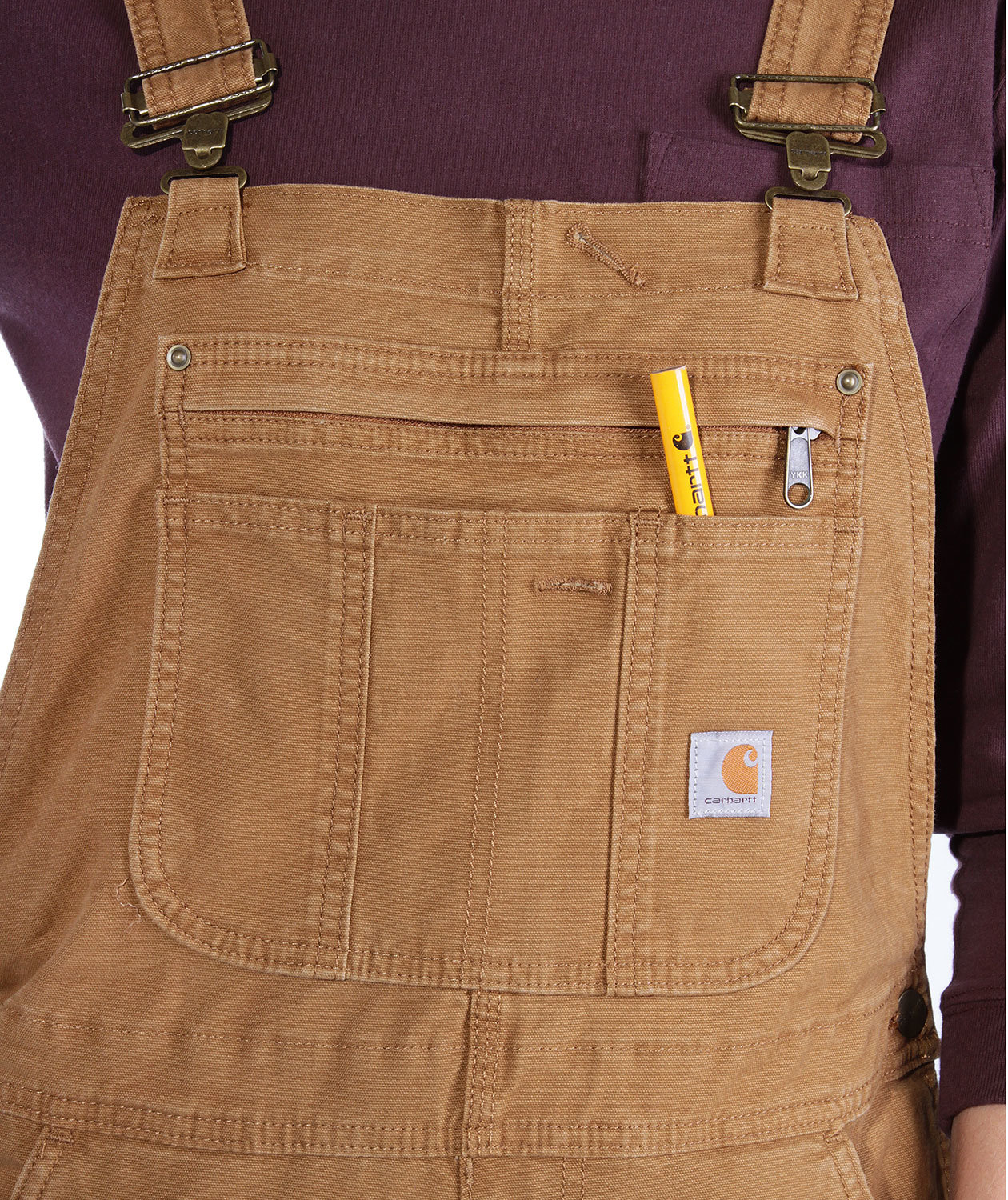 Carhartt Double Front BIB overall dam, Brun, large image number 4