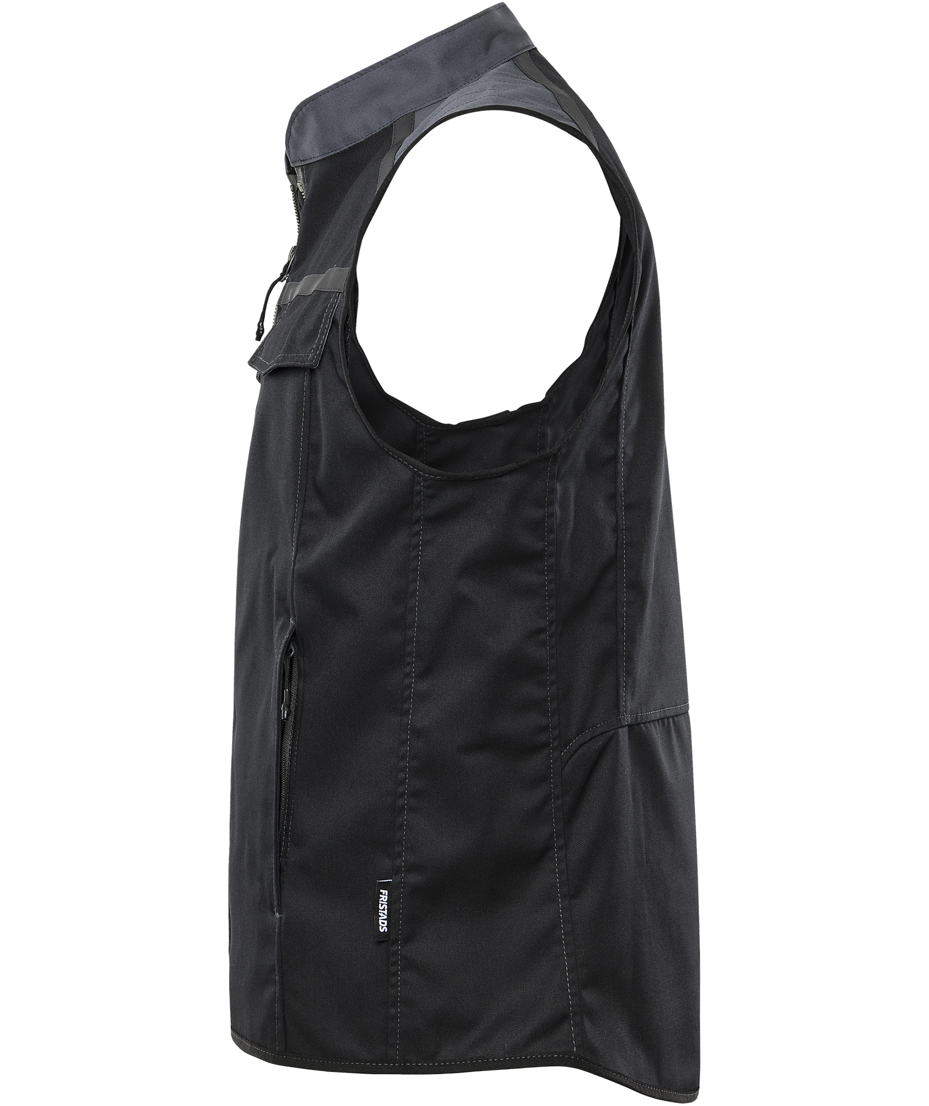 Fristads arbejdsvest 5555 STFP, Sort/Gr&aring;, large image number 3