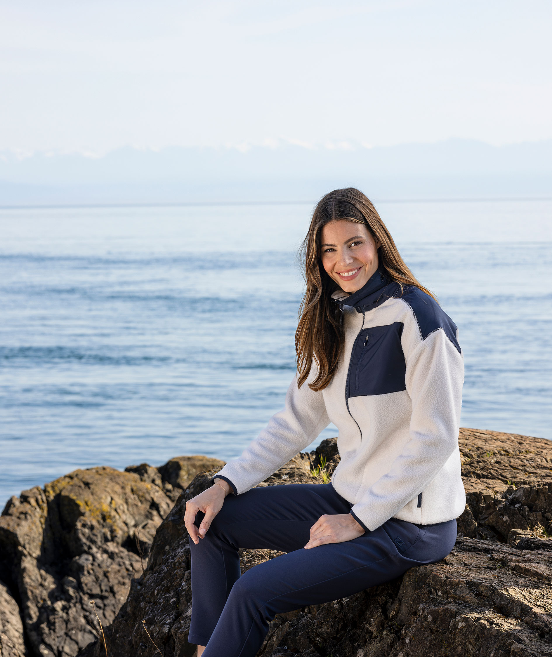 Cutter & Buck Cascade p&auml;lsfiberjacka dam, Shell White