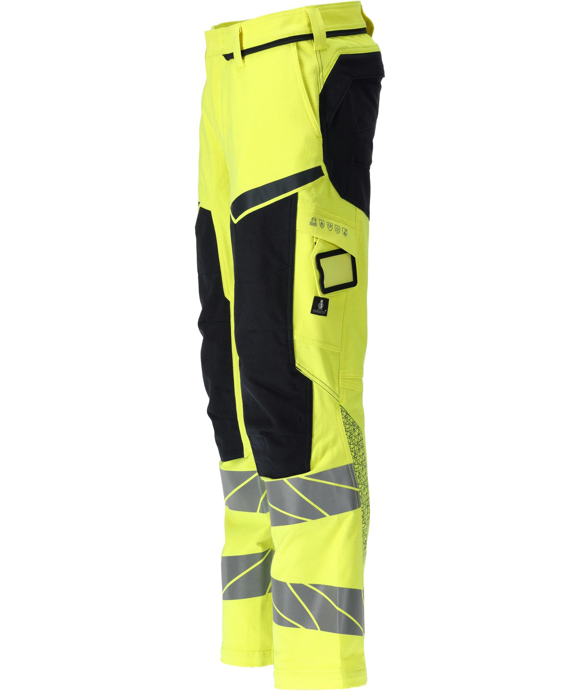 Mascot Accelerate Multisafe arbeidsbukse full stretch, Hi-Vis Gul/M&oslash;rk Marine, large image number 3