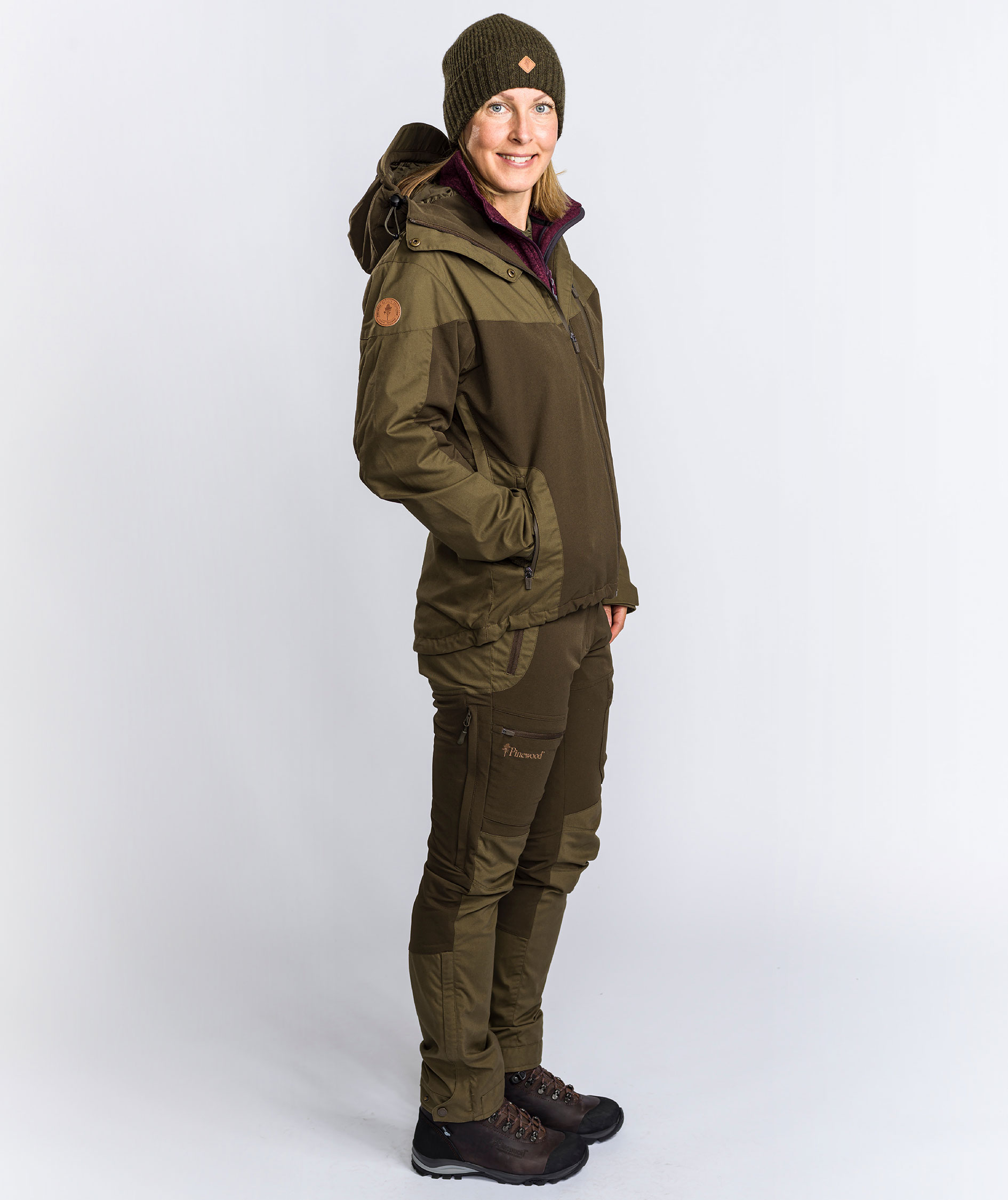 Pinewood&nbsp;Finnveden Hybrid Extreme damebukser, Dark Olive/Hunting Olive, large image number 4